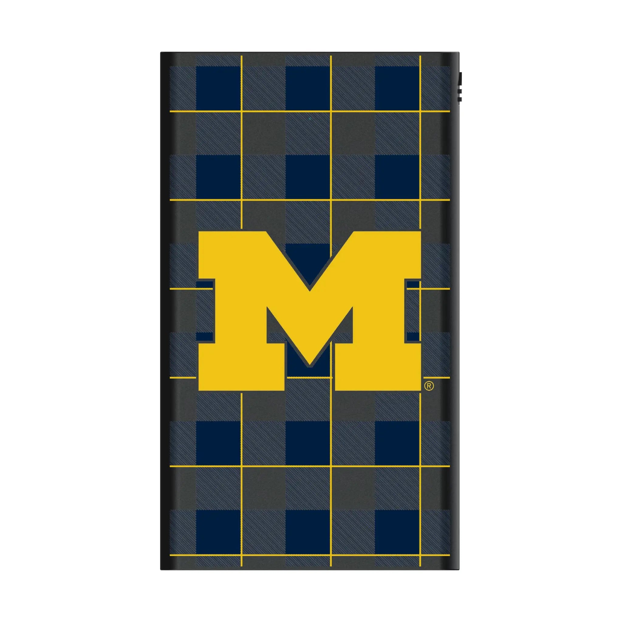 University of Michigan Wolverines Plaid 5000mAh Flat Power Bank