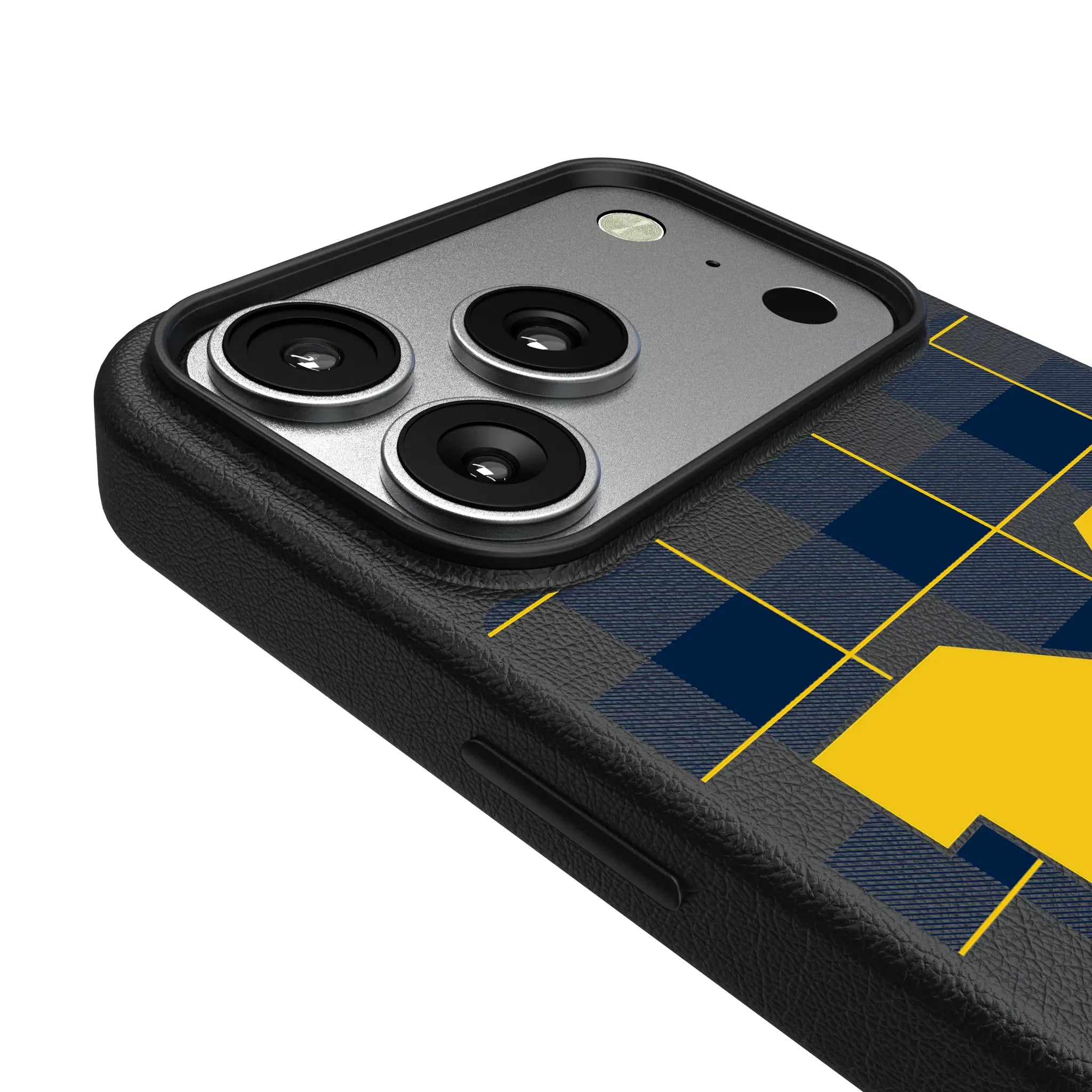 University of Michigan Wolverines Plaid iPhone MagSafe Compatible Phone Case for Apple iPhone - Detail#Device_iPhone 17 Pro