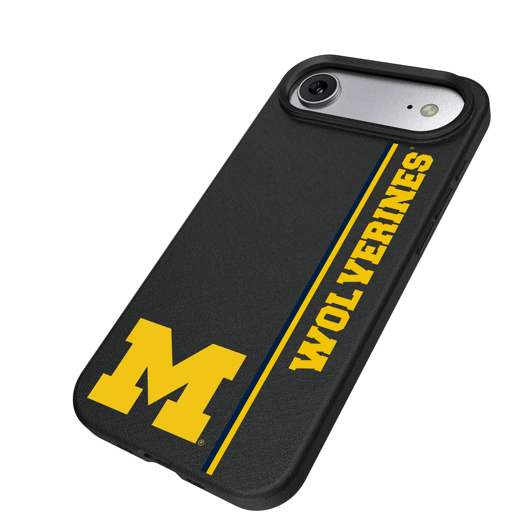 University of Michigan Wolverines Sidebar iPhone MagSafe Compatible Phone Case for Apple iPhone - Isometric View#Device_iPhone Air