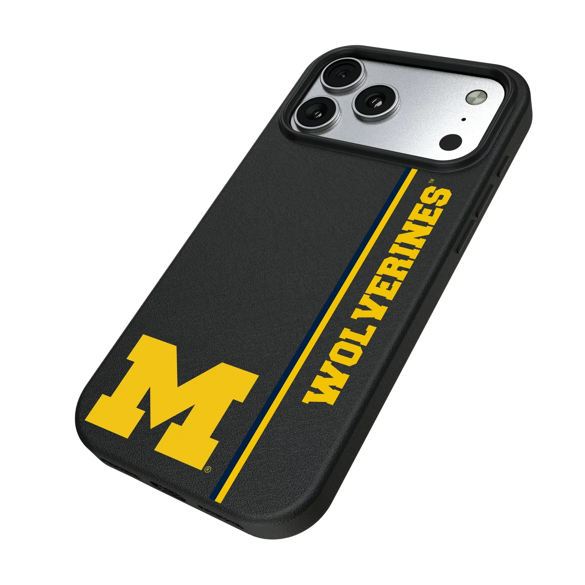 University of Michigan Wolverines Sidebar iPhone MagSafe Compatible Phone Case for Apple iPhone - Isometric View#Device_iPhone 17 Pro Max