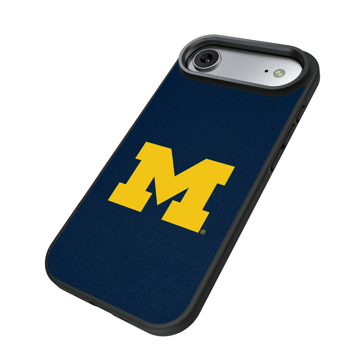 University of Michigan Wolverines Solid iPhone Bump Phone Case for Apple iPhone - Isometric View#Device_iPhone Air