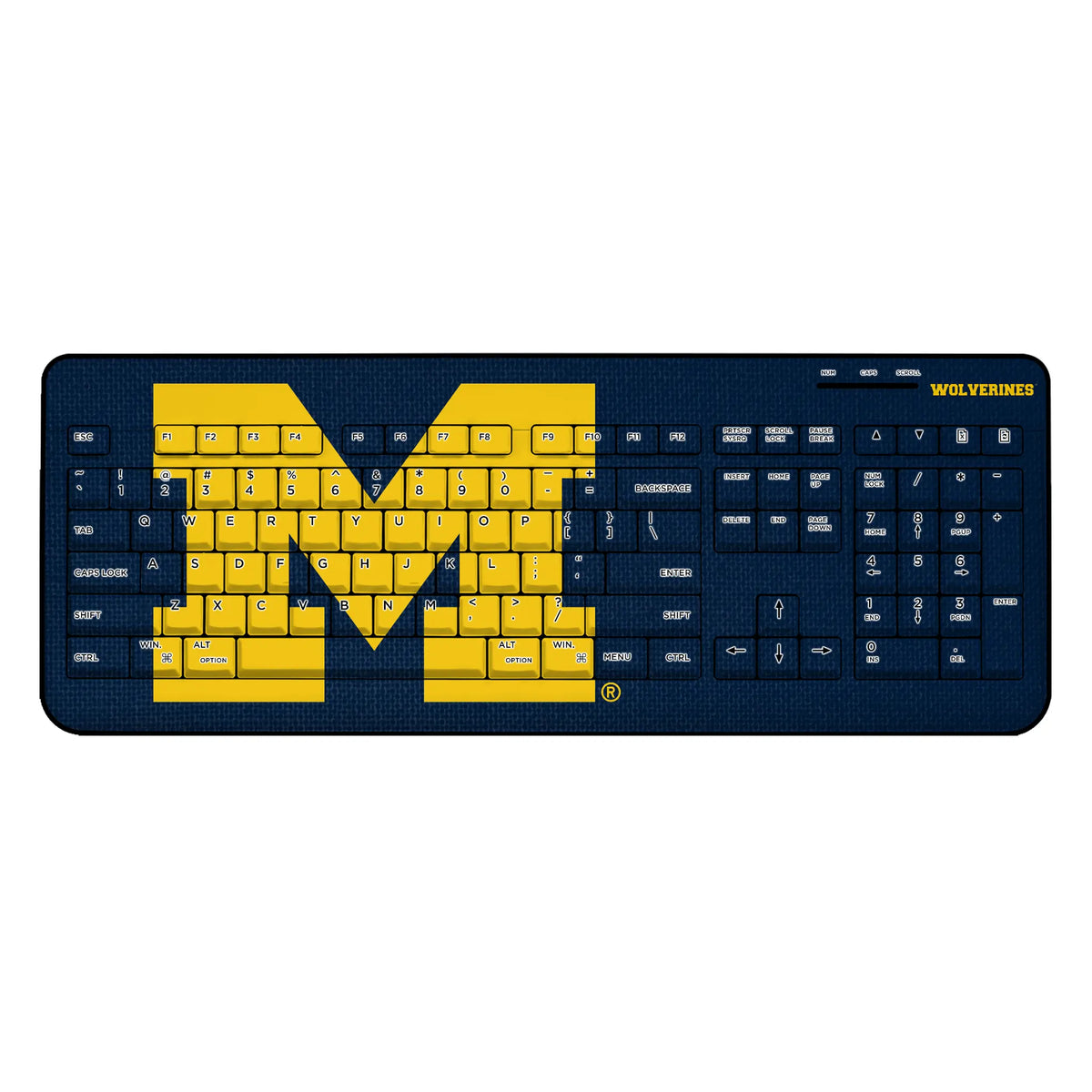 University of Michigan Wolverines Solid Wireless USB Keyboard