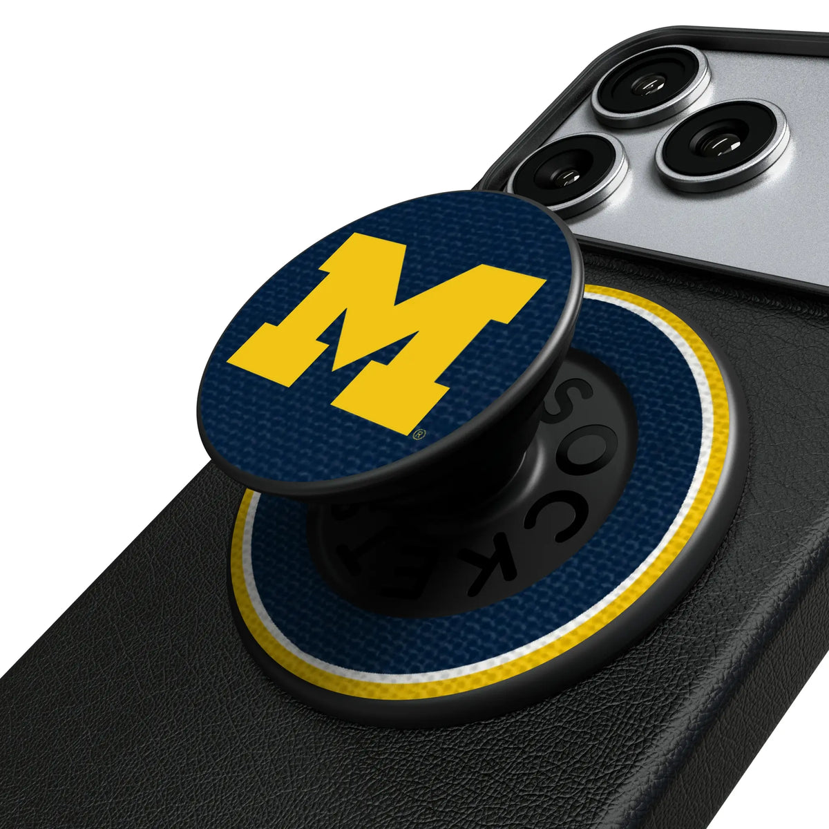 University of Michigan Wolverines Stripe Popsockets Round Magnetic