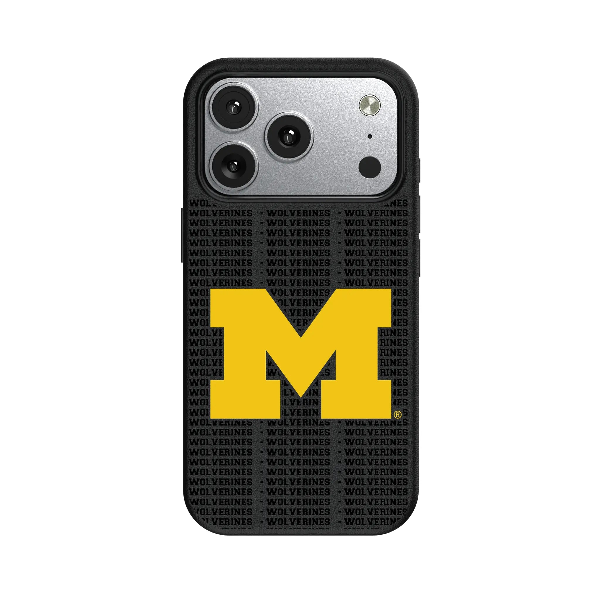 University of Michigan Wolverines Text Backdrop iPhone MagSafe Compatible Phone Case for Apple iPhone#Device_iPhone 17 Pro