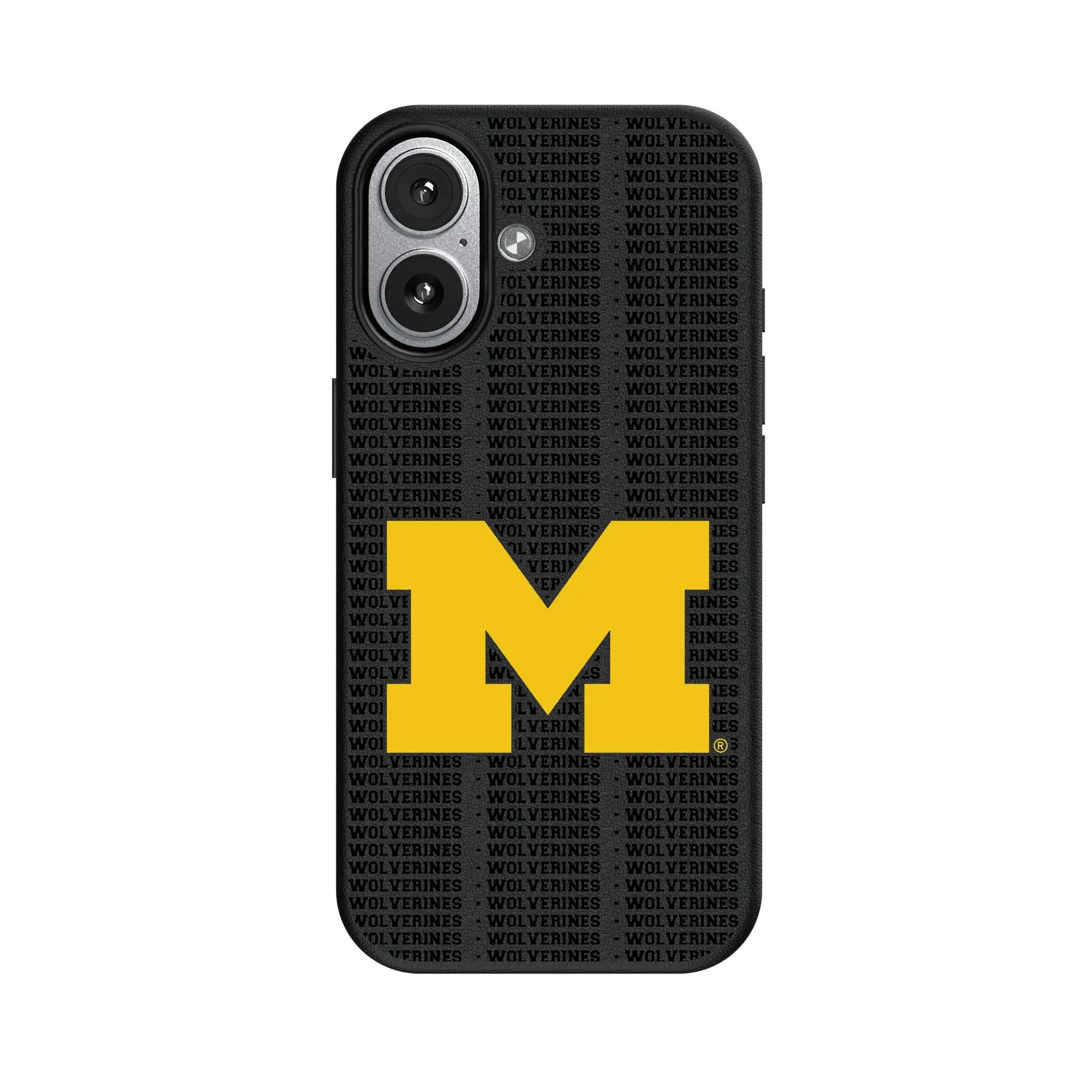University of Michigan Wolverines Text Backdrop iPhone MagSafe Compatible Phone Case for Apple iPhone#Device_iPhone 17