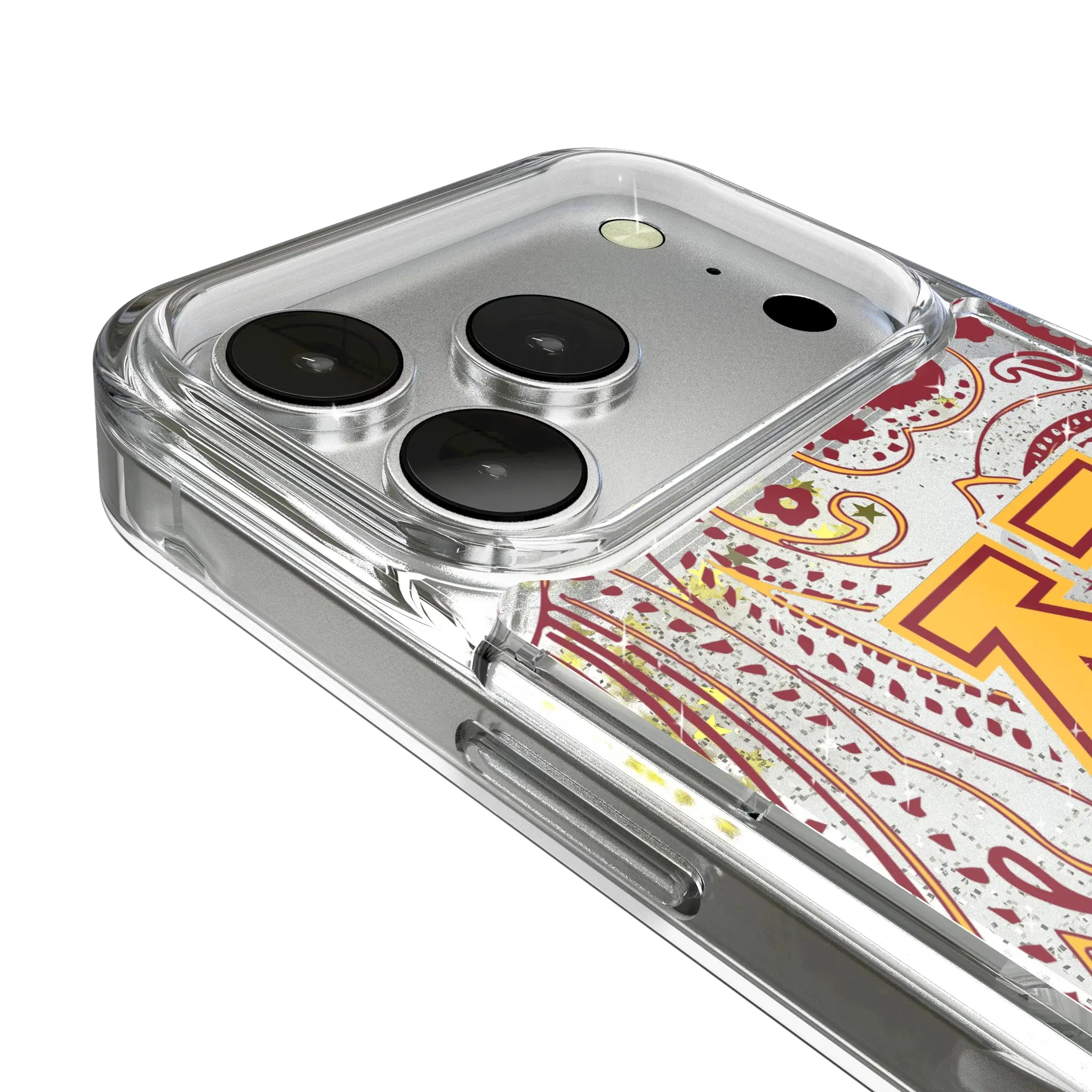 University of Minnesota Golden Gophers Paisley iPhone Glitter Phone Case for Apple iPhone - Detail