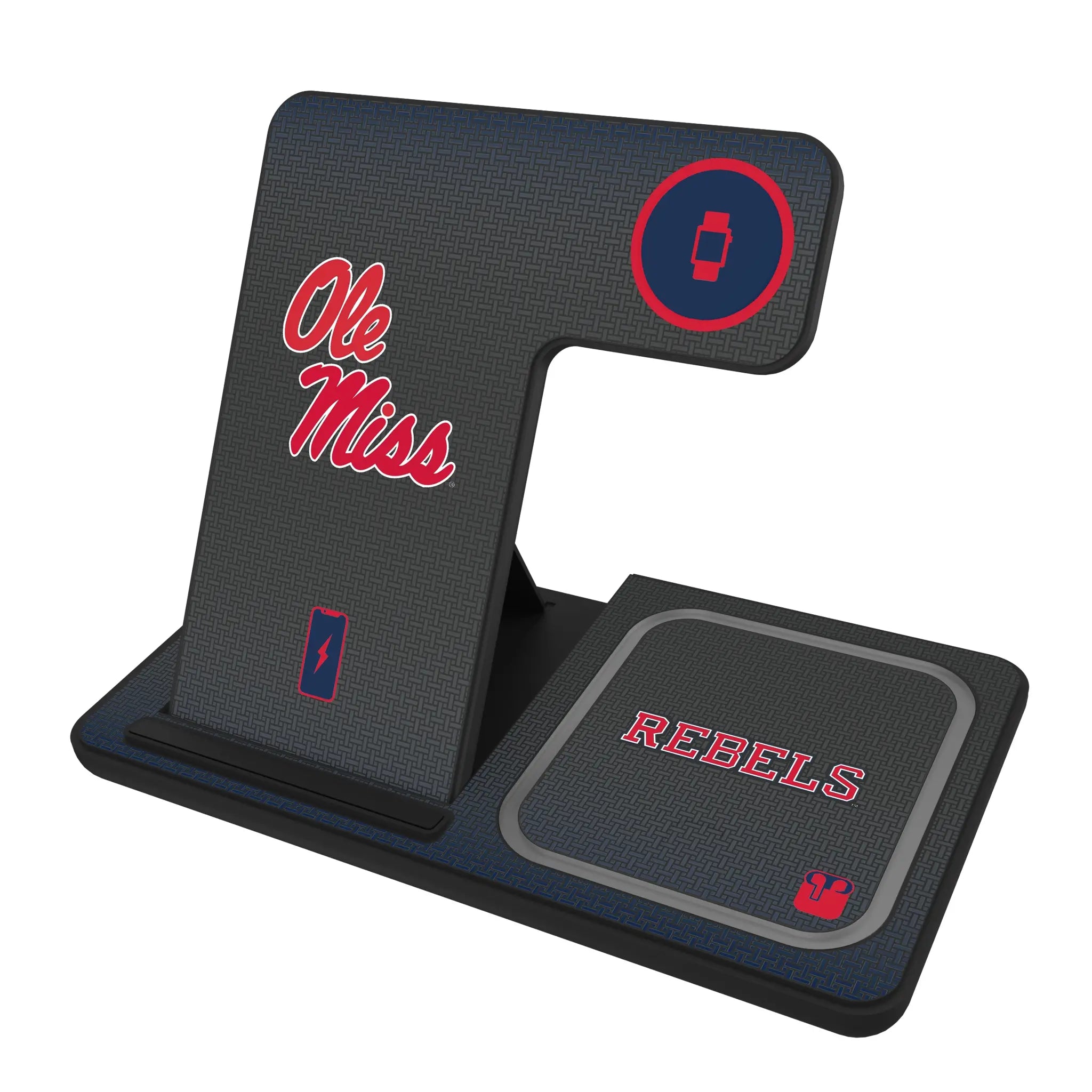 University of Mississippi Rebels Linen 3 in 1 Charging Station