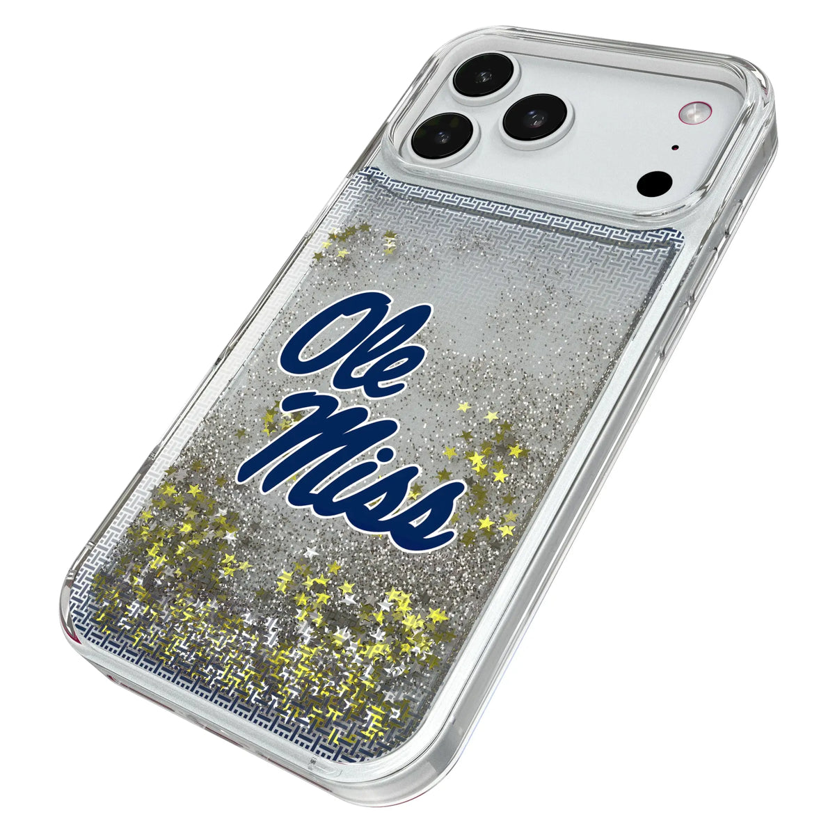 University of Mississippi Rebels Linen iPhone Glitter Phone Case for Apple iPhone - Isometric View#Device_iPhone 18 Pro Max