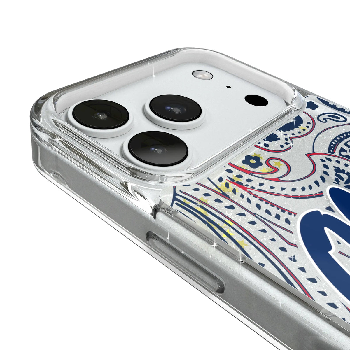 University of Mississippi Rebels Paisley iPhone Glitter Phone Case for Apple iPhone - Detail#Device_iPhone 18 Pro