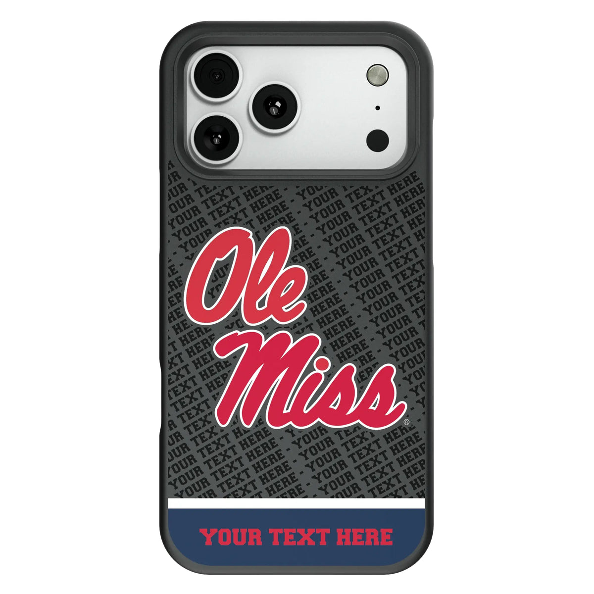 University of Mississippi Rebels Personalized EndZone Plus Bump Phone Case for Apple iPhone