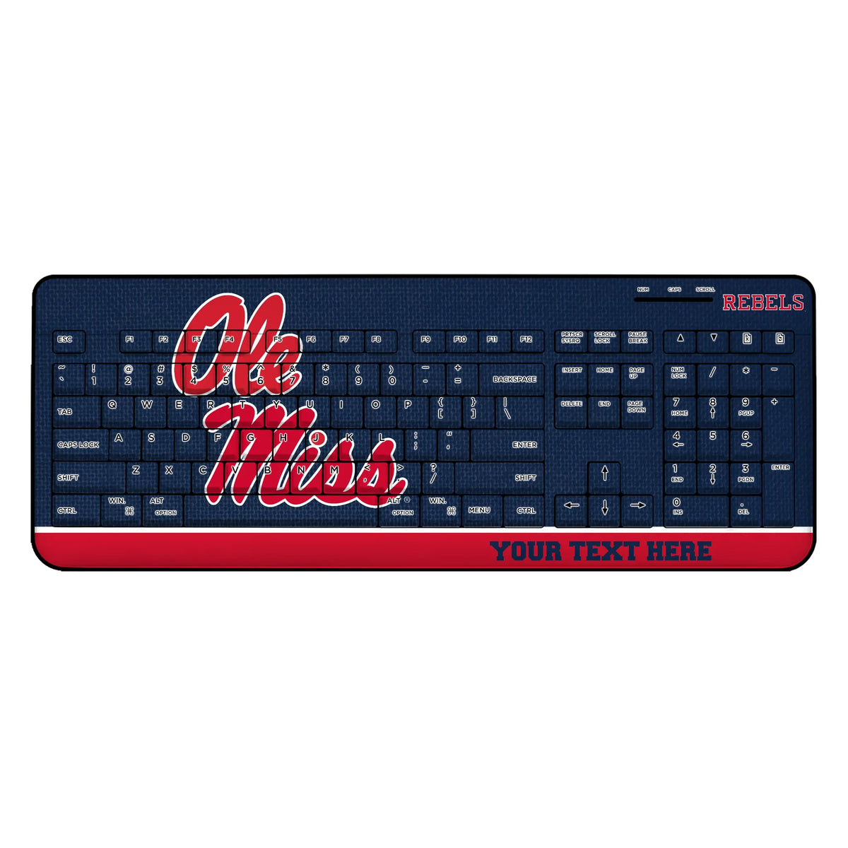 University of Mississippi Rebels Personalized Endzone Solid Wireless USB Keyboard