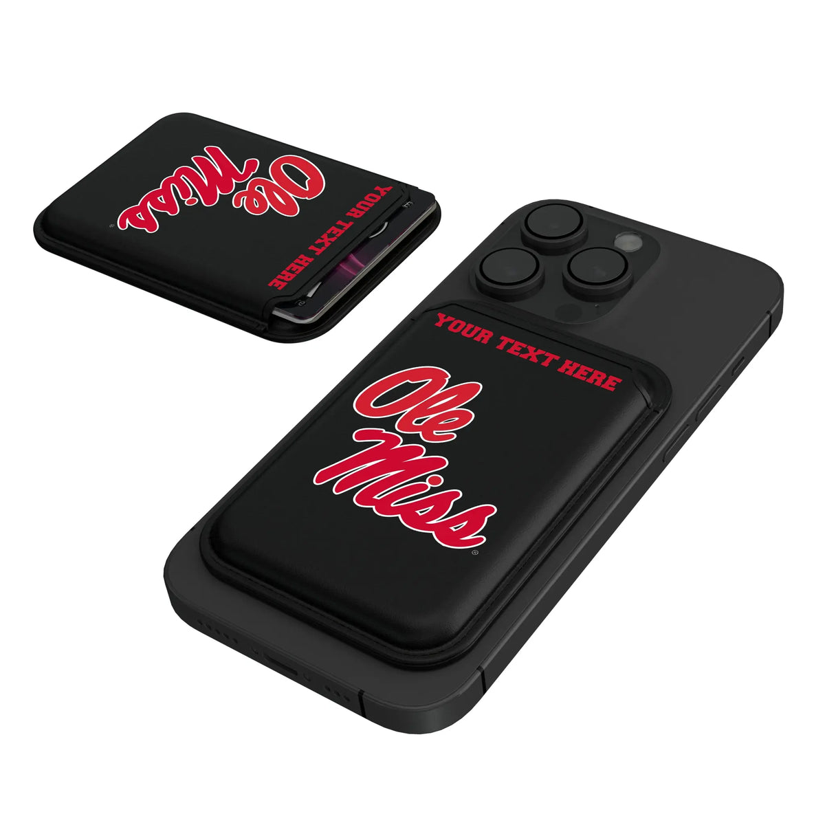 University of Mississippi Rebels Personalized Insignia Black Magnetic Credit Card Wallet