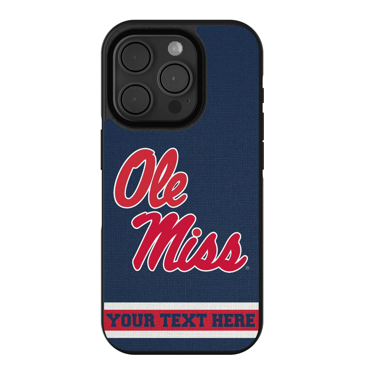 University of Mississippi Rebels Personalized Stripe iPhone Bump Phone Case for Apple iPhone