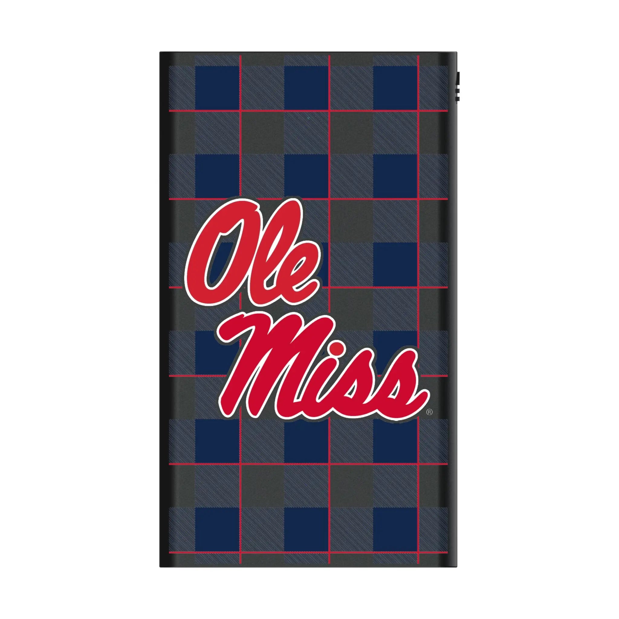 University of Mississippi Rebels Plaid 5000mAh Flat Power Bank