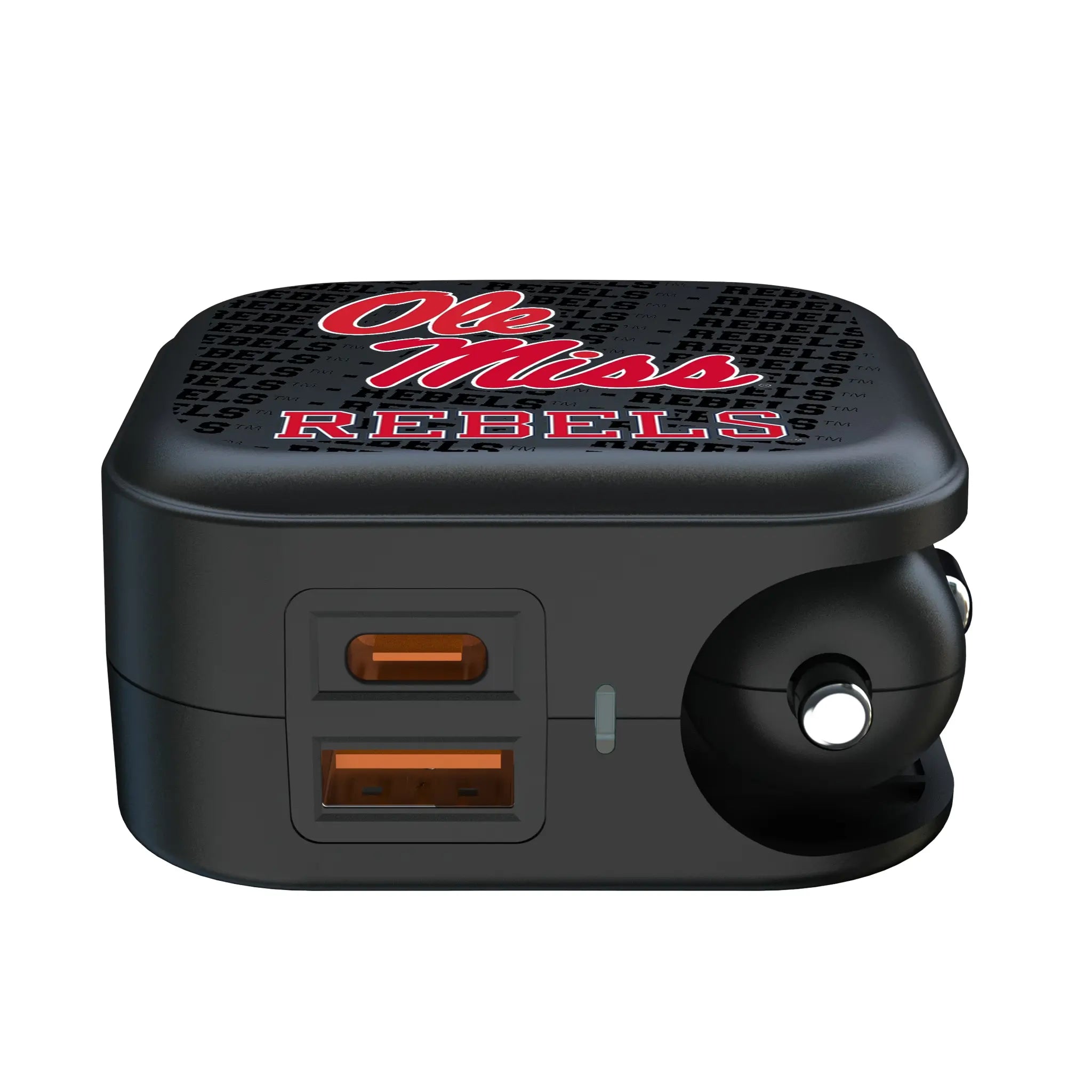 University of Mississippi Rebels Text Backdrop 2 in 1 USB A/C Charger