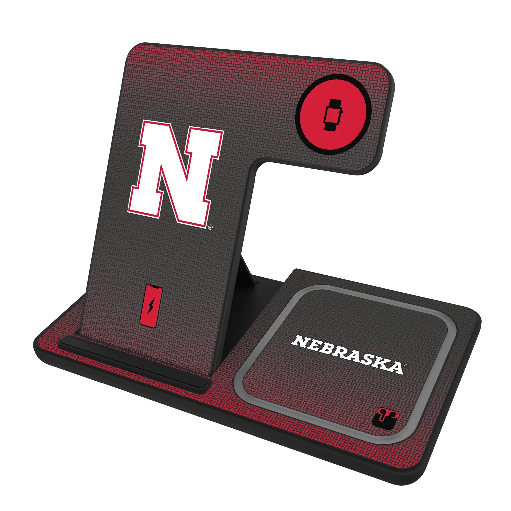 University of Nebraska Huskers Block N Linen 3 in 1 Charging Station