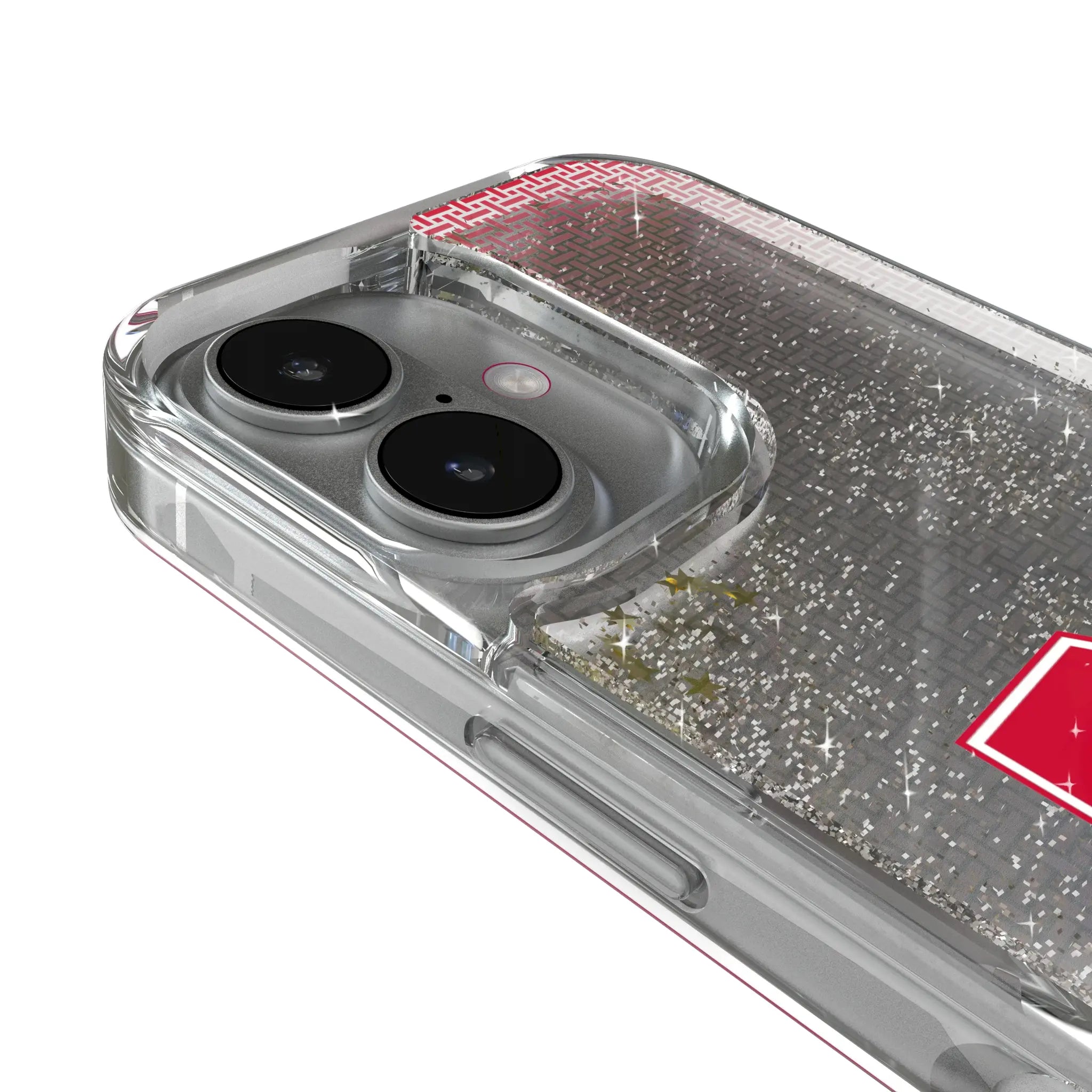 University of Nebraska Huskers Block N Linen iPhone Glitter Phone Case for Apple iPhone - Detail