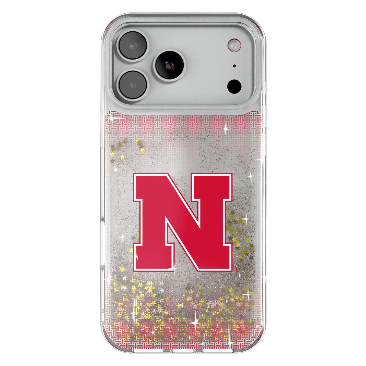 University of Nebraska Huskers Block N Linen Glitter Phone Case for Apple iPhone