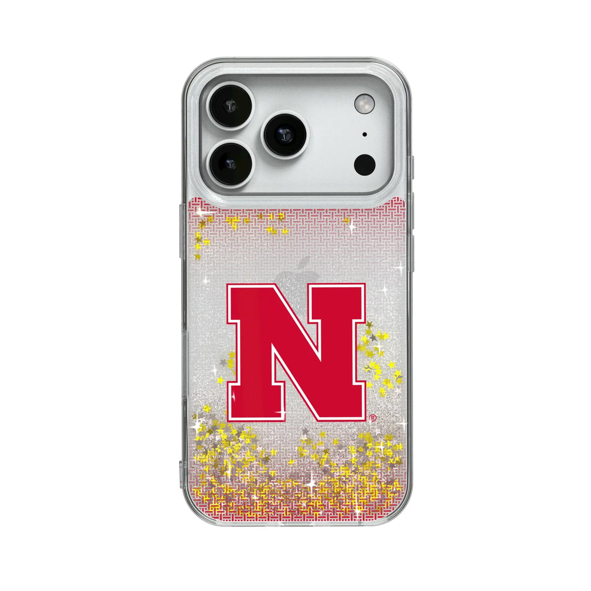 University of Nebraska Huskers Block N Linen Glitter Phone Case for Apple iPhone