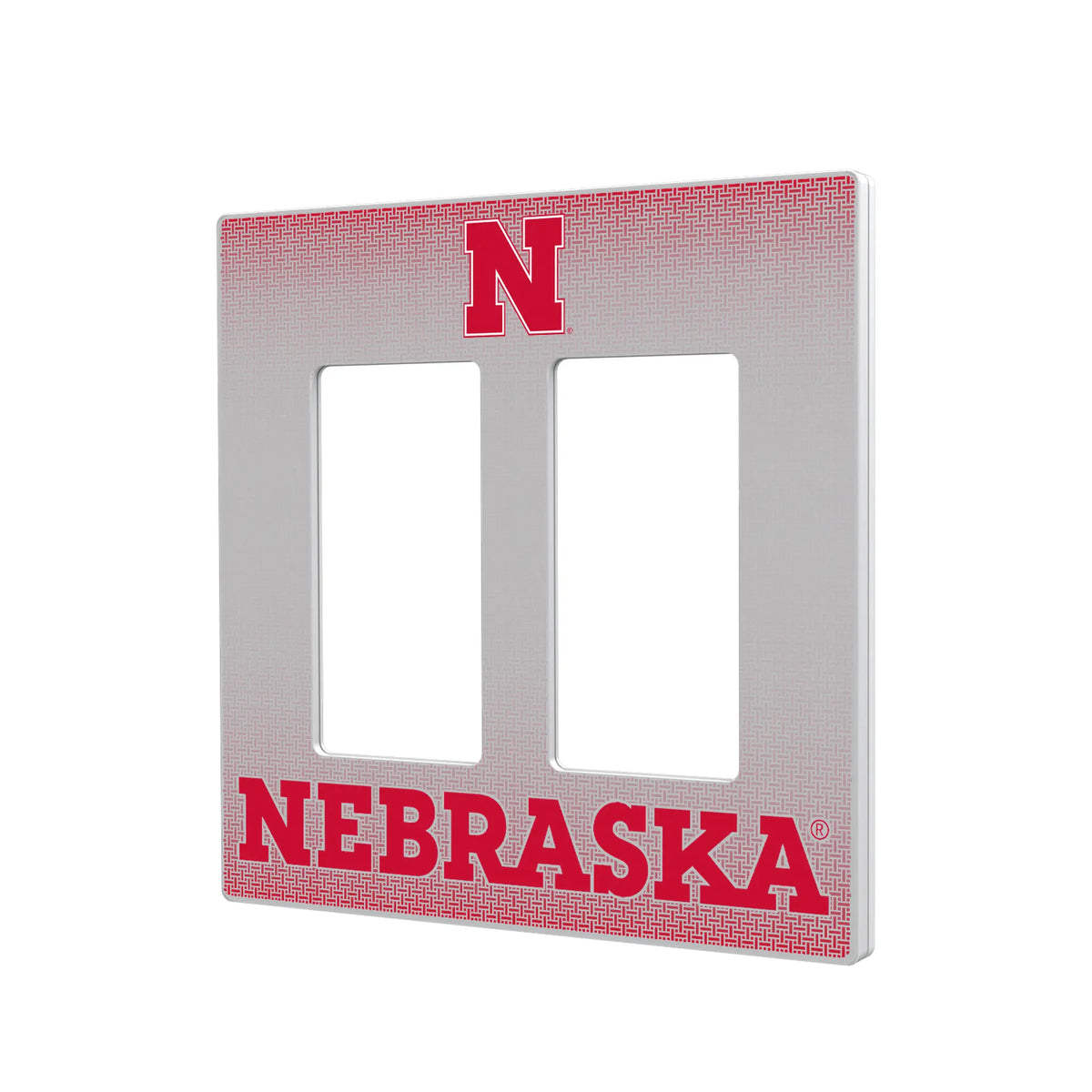 University of Nebraska Huskers Block N Linen Hidden-Screw Light Switch Plate#Style_Double Rocker