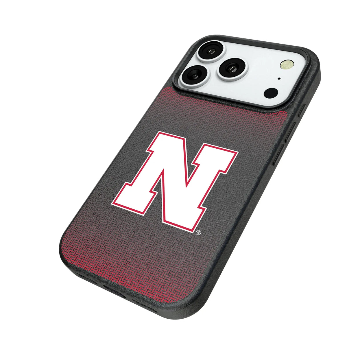 University of Nebraska Huskers Block N Linen iPhone MagSafe Compatible Phone Case for Apple iPhone - Isometric View#Device_iPhone 18 Pro