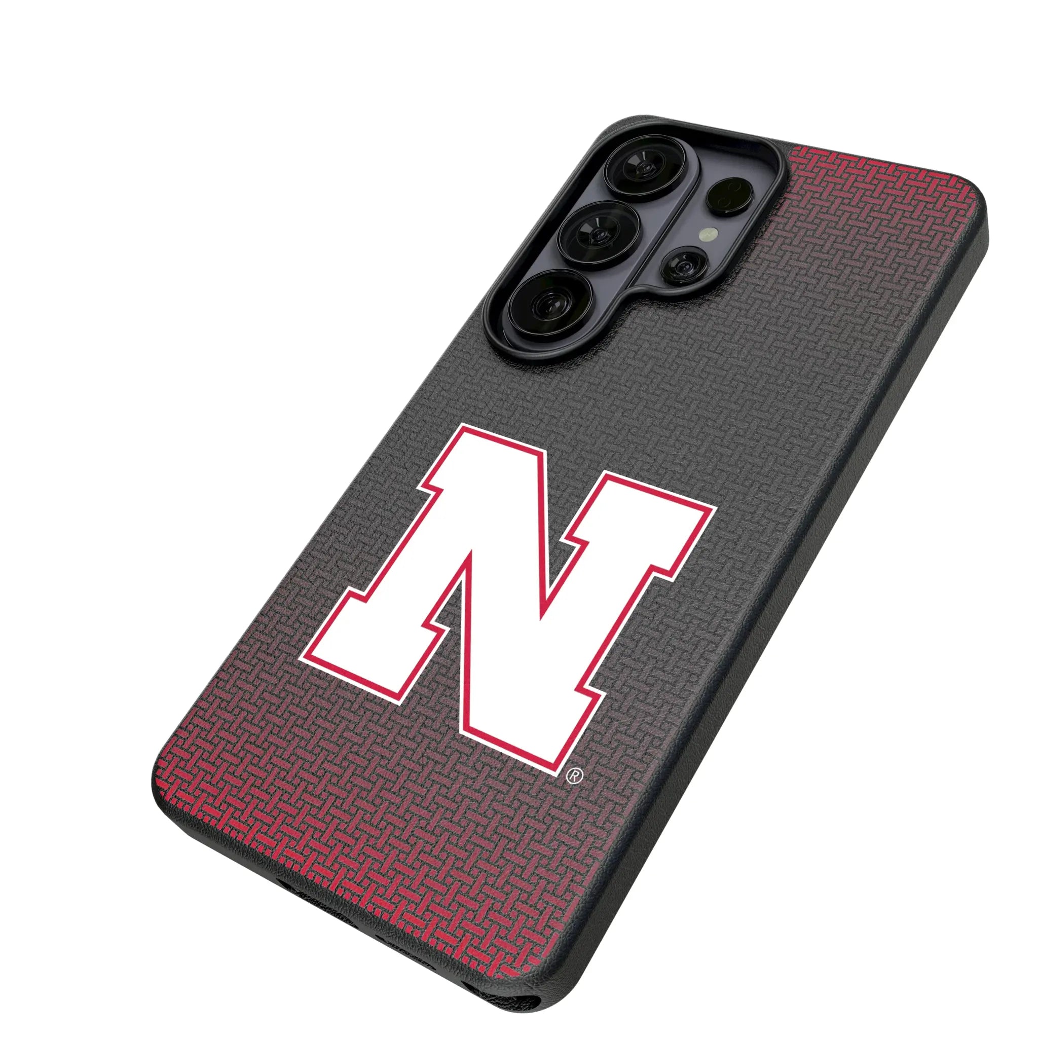 University of Nebraska Huskers Block N Linen Galaxy MagSafe Compatible Phone Case for Samsung Galaxy - Isometric View#Device_Galaxy S26 Ultra