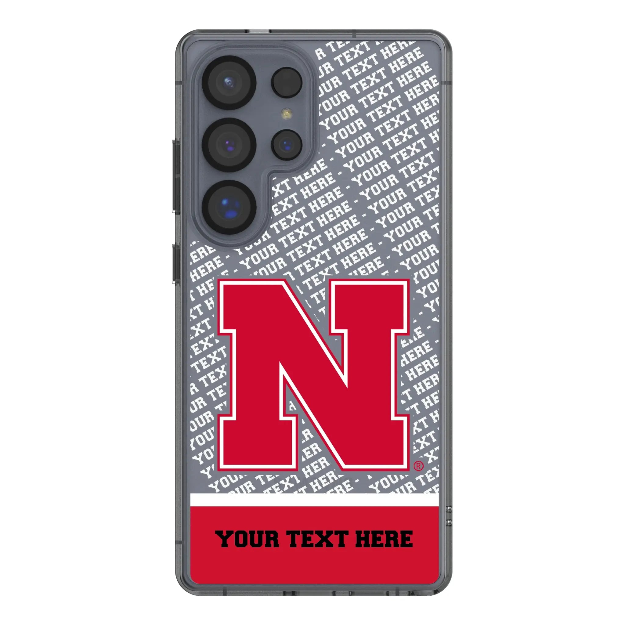 University of Nebraska Huskers Block N Personalized EndZone Plus Galaxy Clear Phone Case for Samsung Galaxy#Device_Galaxy S25 Ultra