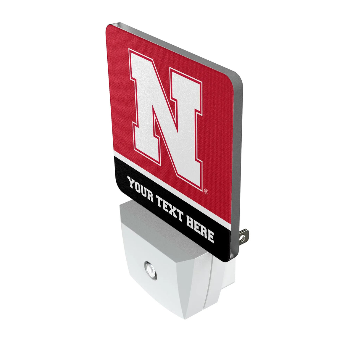 University of Nebraska Huskers Block N Personalized Endzone Solid Night Light 2-Pack - Isometric View
