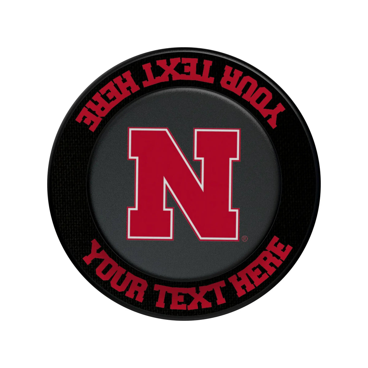 University of Nebraska Huskers Block N Personalized Endzone Solid Popsockets Round Magnetic