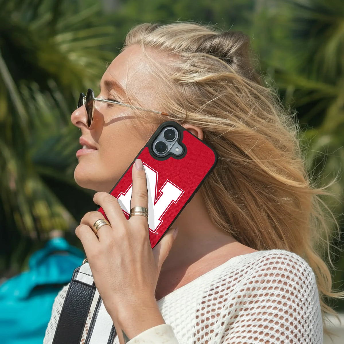 University of Nebraska Huskers Block N Personalized Stripe iPhone Bump Phone Case for Apple iPhone - Lifestyle#Device_iPhone 17