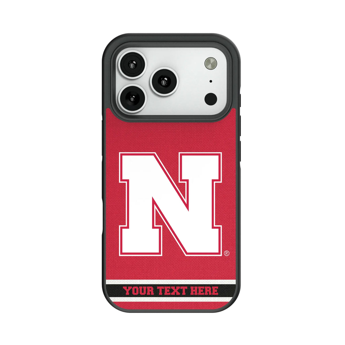 University of Nebraska Huskers Block N Personalized Stripe Bump Phone Case for Apple iPhone