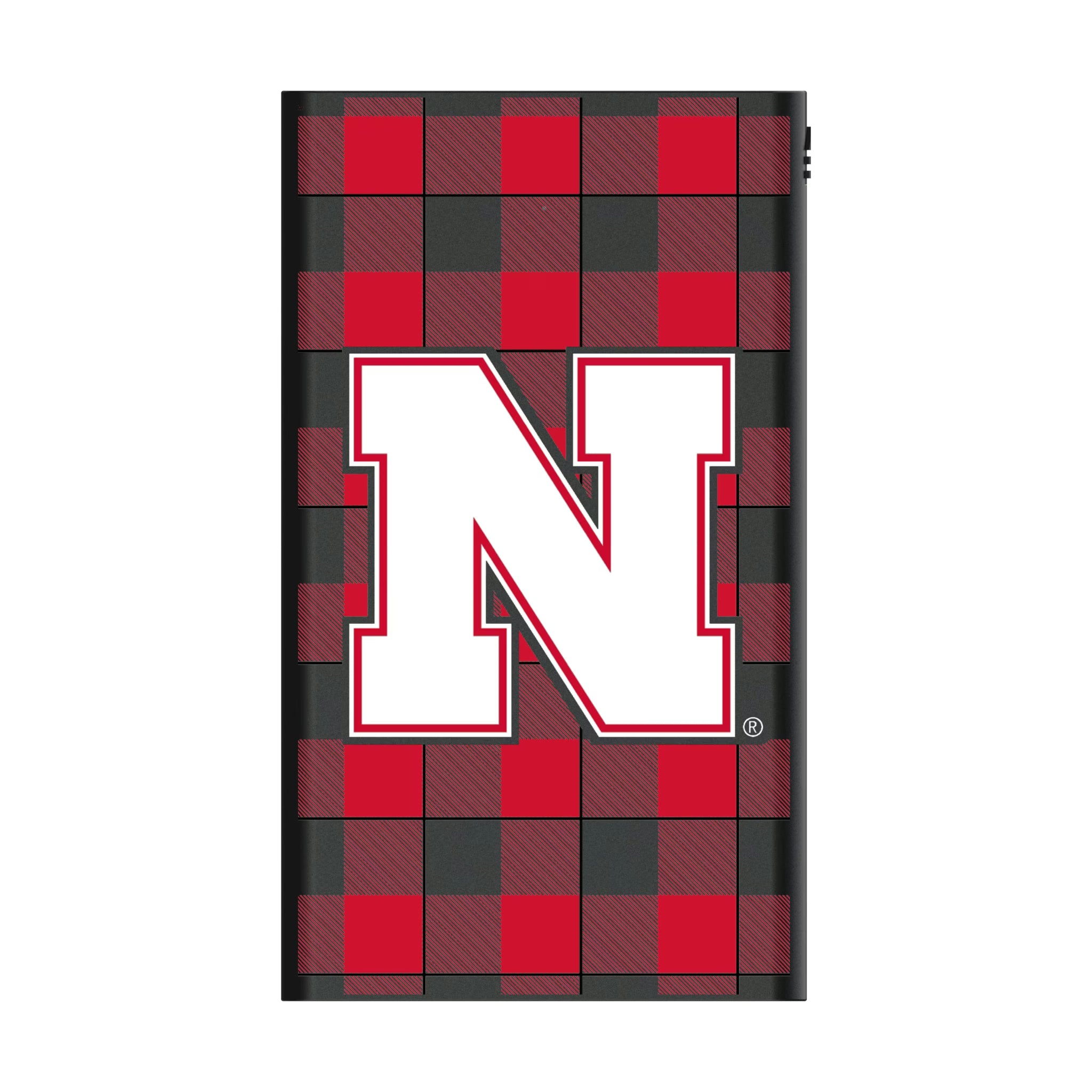 University of Nebraska Huskers Block N Plaid 5000mAh Flat Powerbank