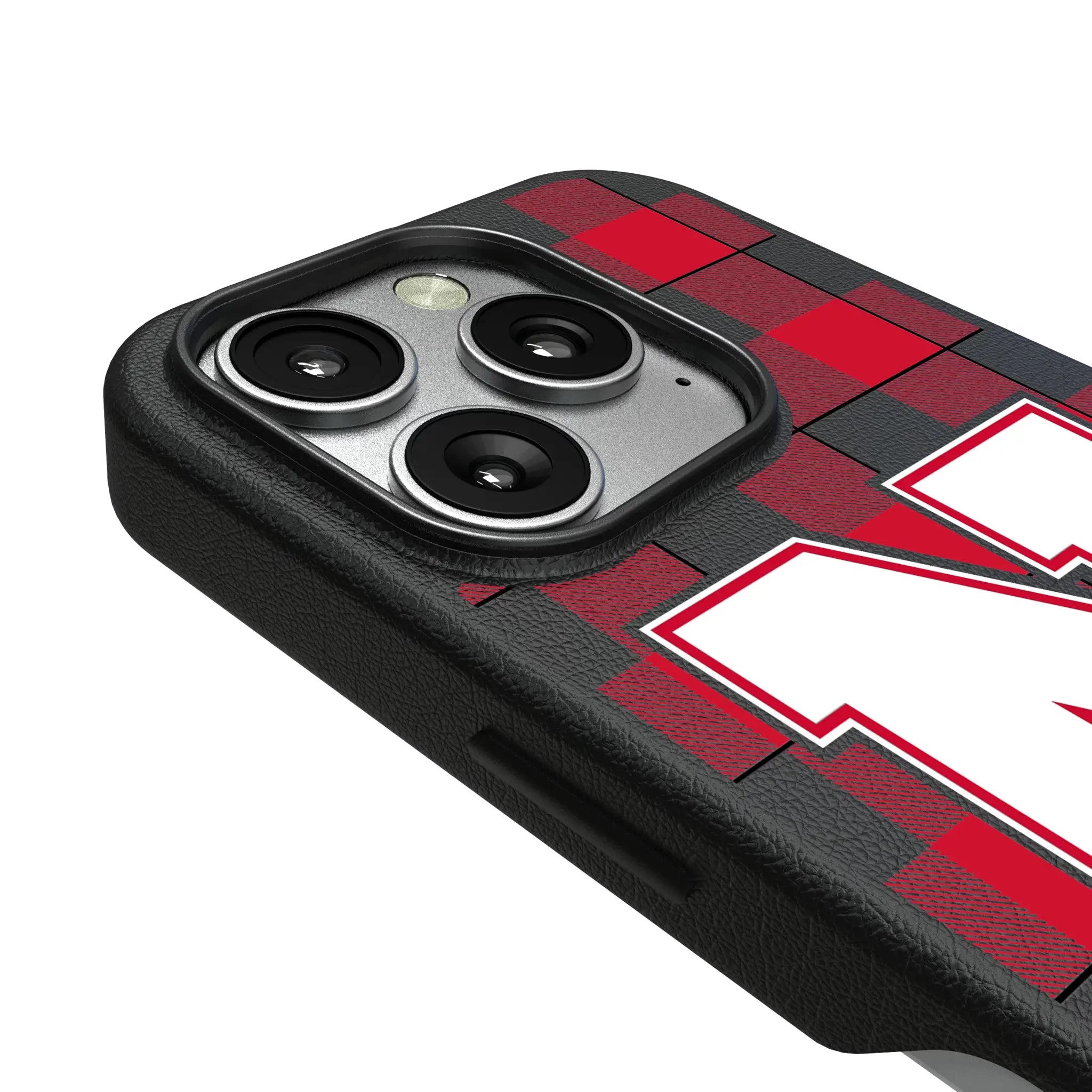 University of Nebraska Huskers Block N Plaid iPhone MagSafe Compatible Phone Case for Apple iPhone - Detail