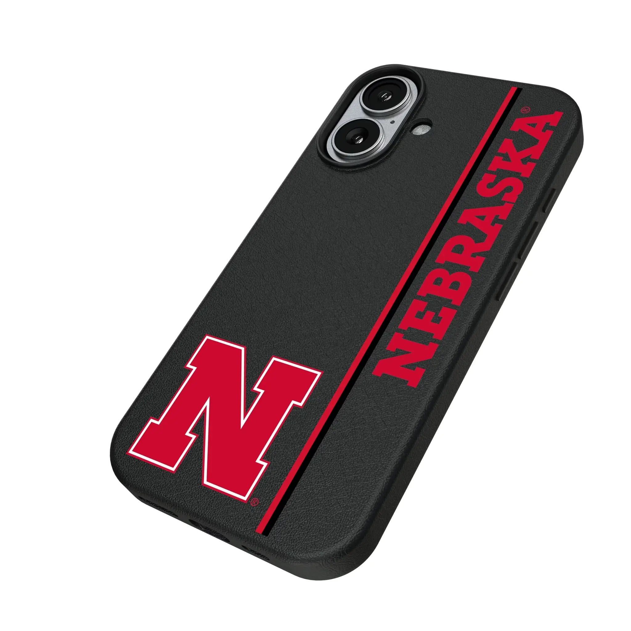 University of Nebraska Huskers Block N Sidebar iPhone MagSafe Compatible Phone Case for Apple iPhone - Isometric View#Device_iPhone 17