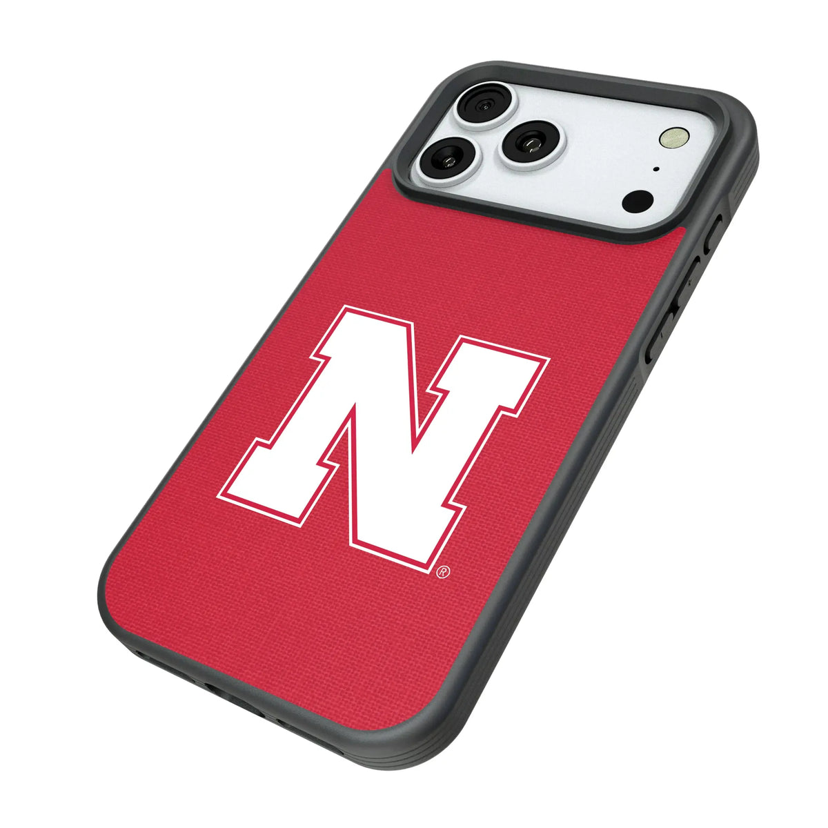 University of Nebraska Huskers Block N Solid iPhone Bump Phone Case for Apple iPhone - Isometric View#Device_iPhone 18 Pro Max