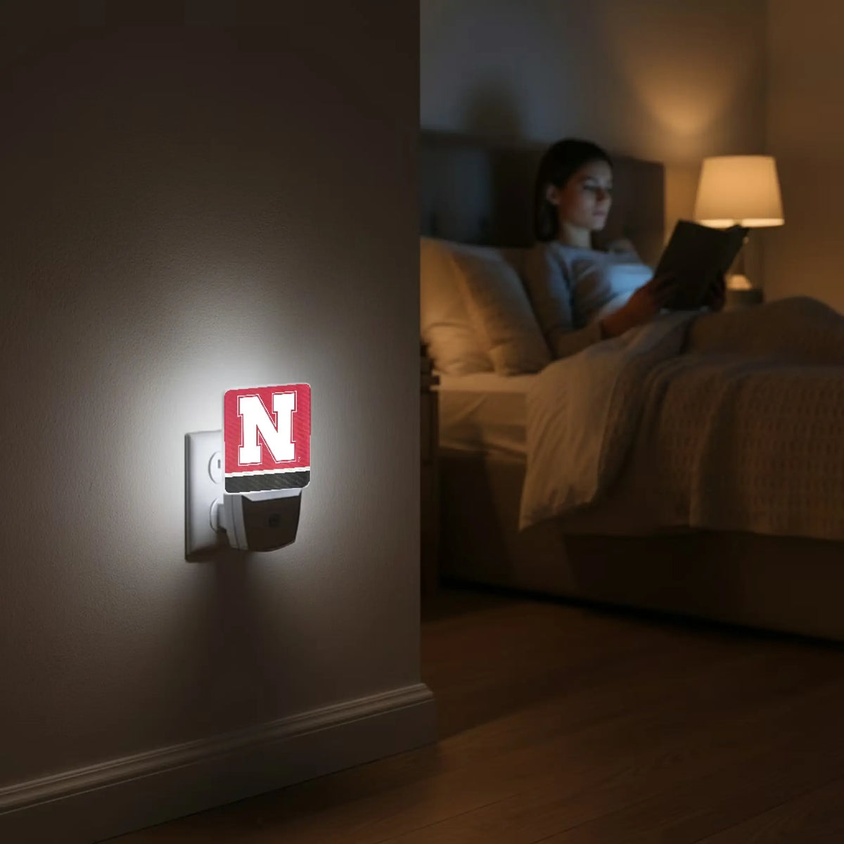 University of Nebraska Huskers Block N Stripe Night Light 2-Pack - Lifestyle