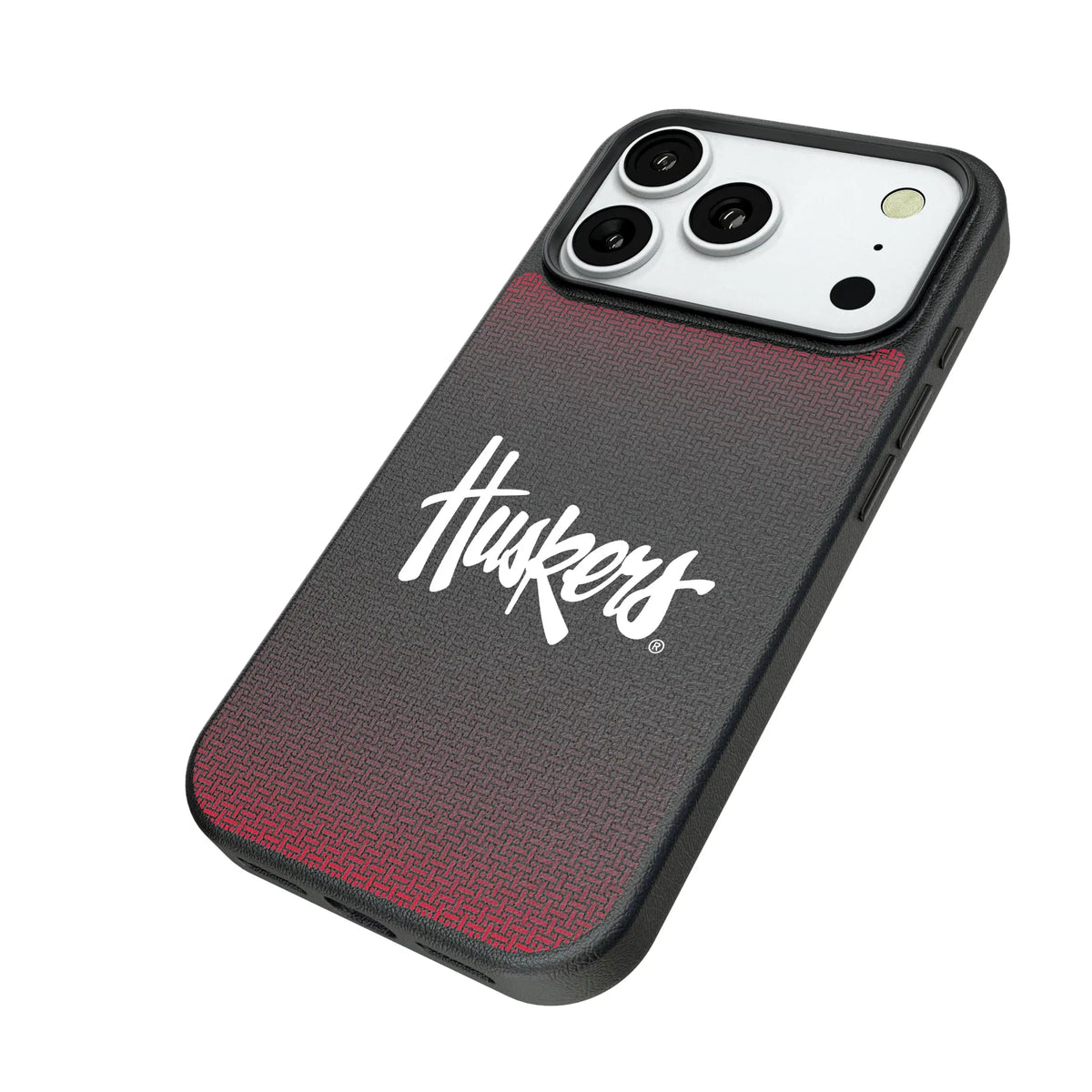 University of Nebraska Huskers Linen iPhone MagSafe Compatible Phone Case for Apple iPhone - Isometric View#Device_iPhone 18 Pro