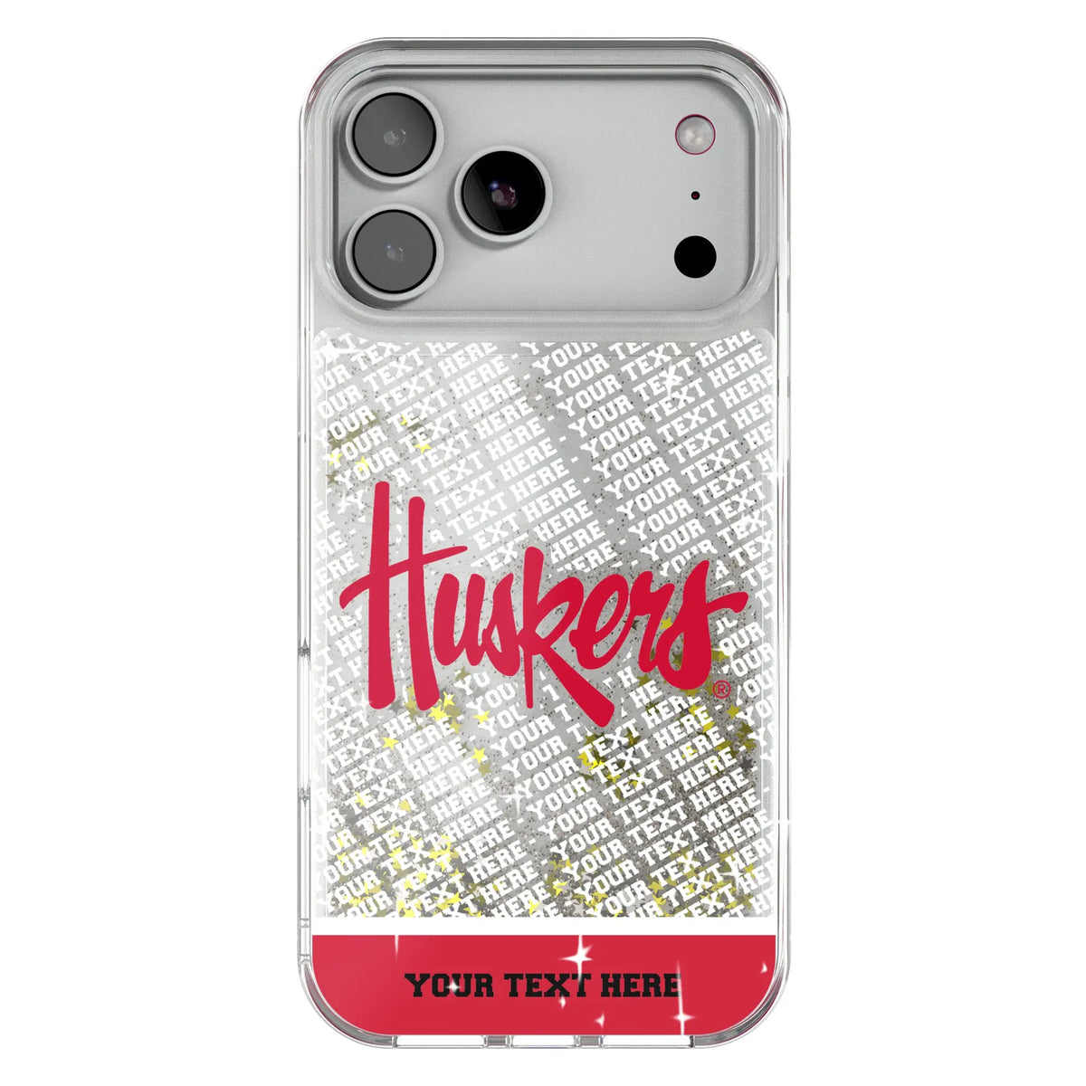 University of Nebraska Huskers Personalized EndZone Plus Glitter Phone Case for Apple iPhone