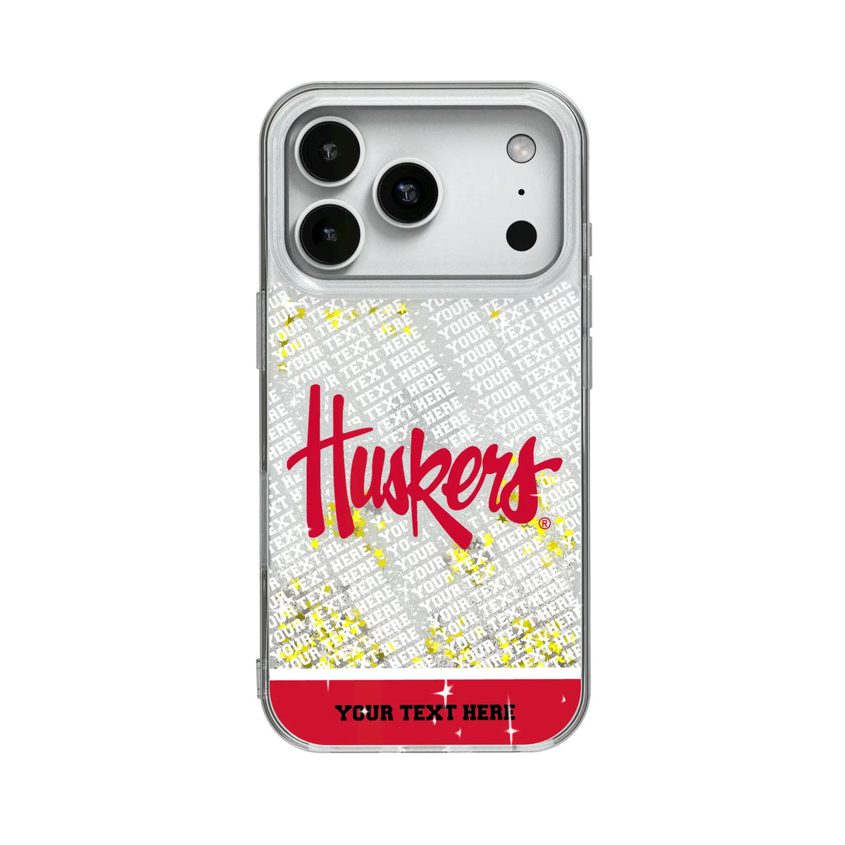 University of Nebraska Huskers Personalized EndZone Plus Glitter Phone Case for Apple iPhone