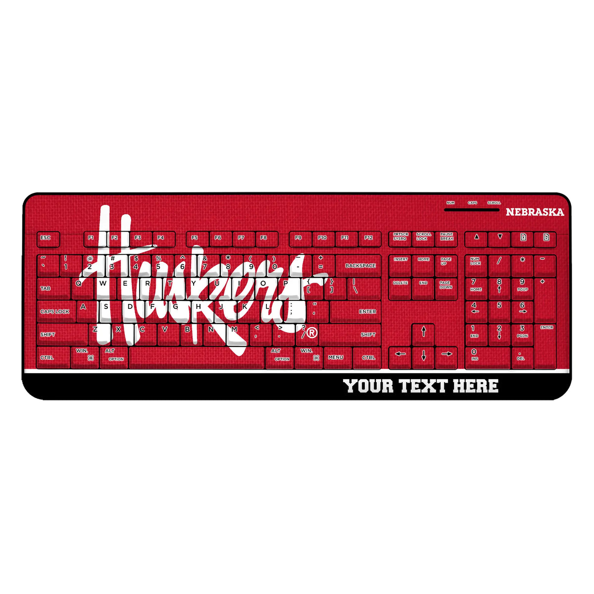 University of Nebraska Huskers Personalized Endzone Solid Wireless USB Keyboard