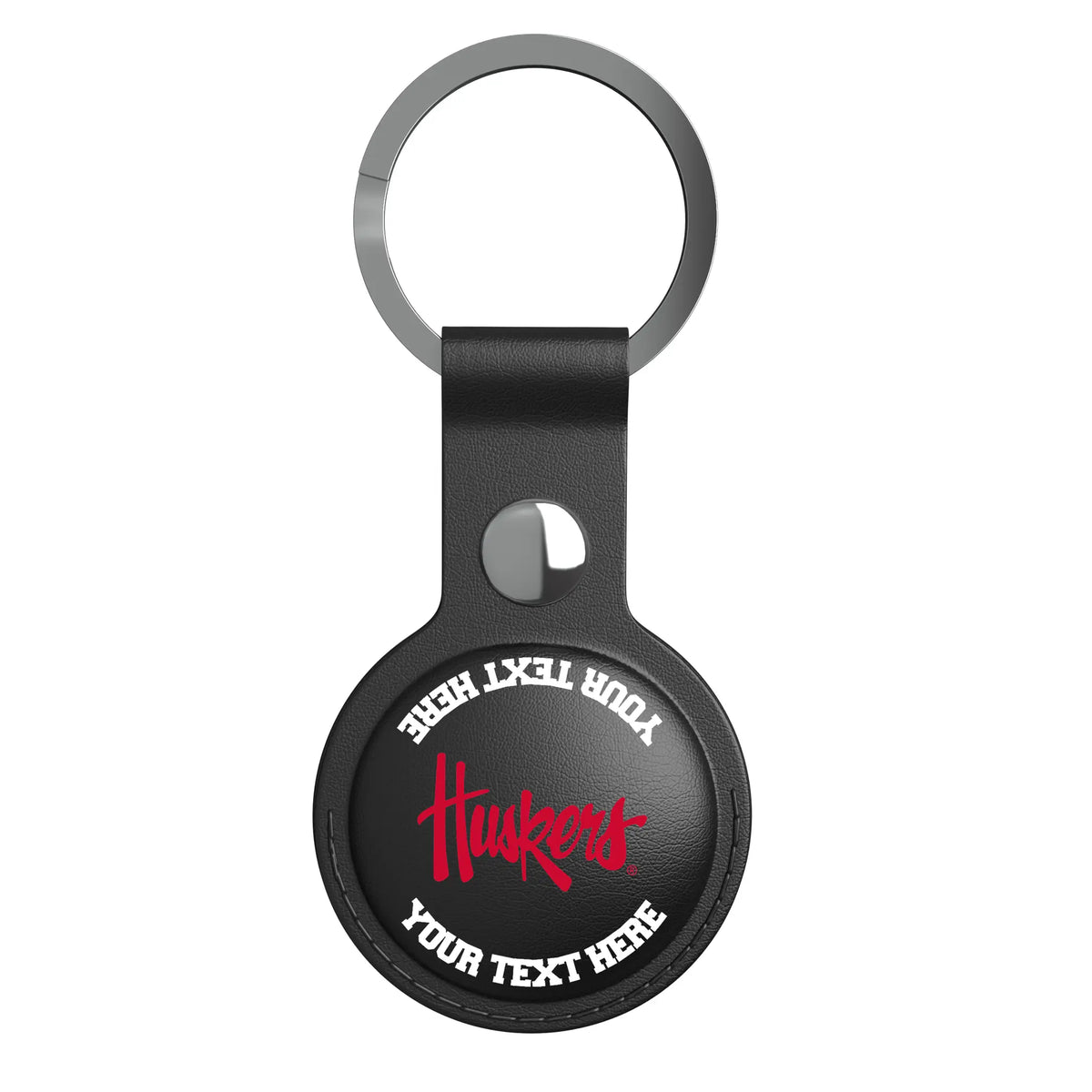 University of Nebraska Huskers Personalized Insignia AirTag Black Airtag Holder