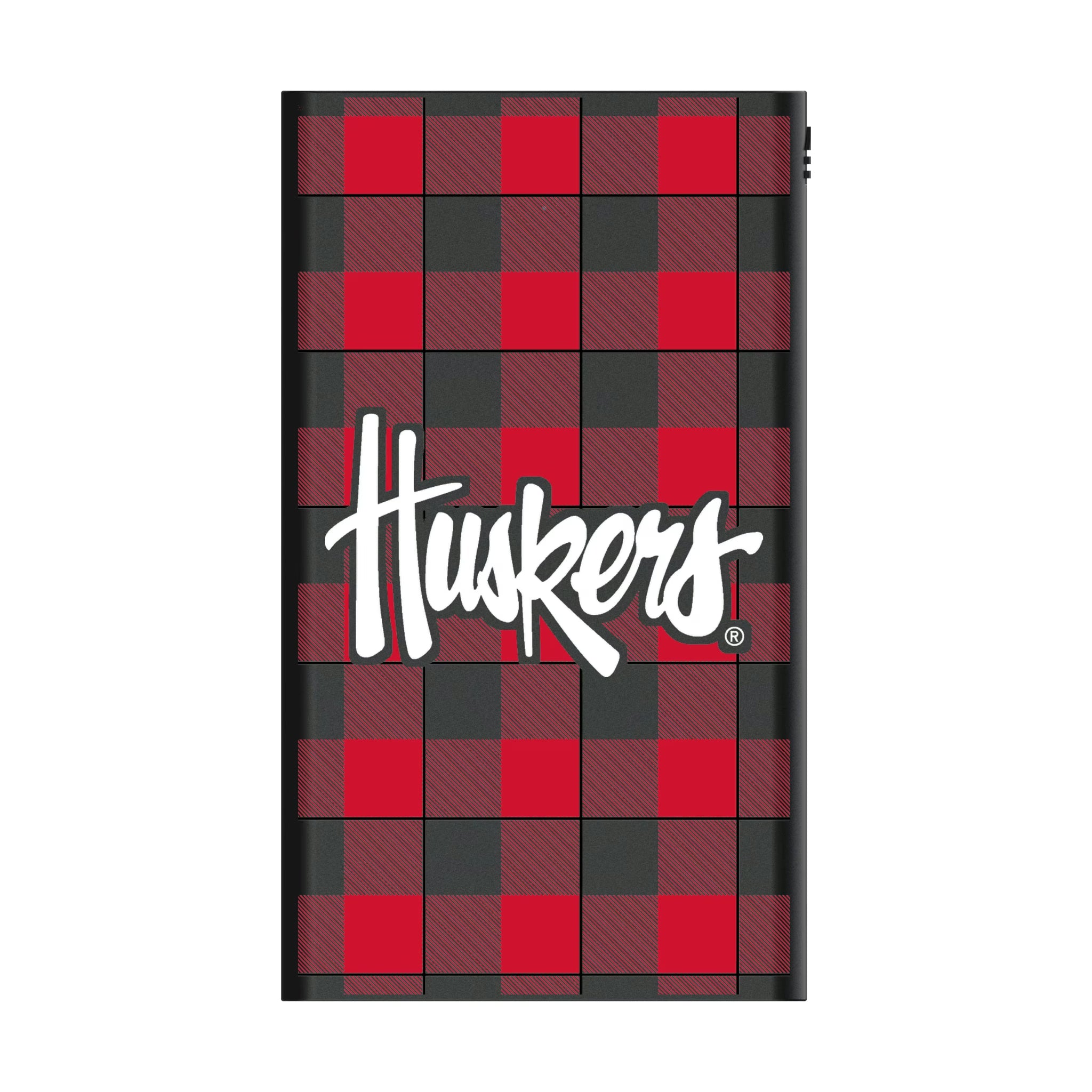 University of Nebraska Huskers Plaid 5000mAh Flat Powerbank