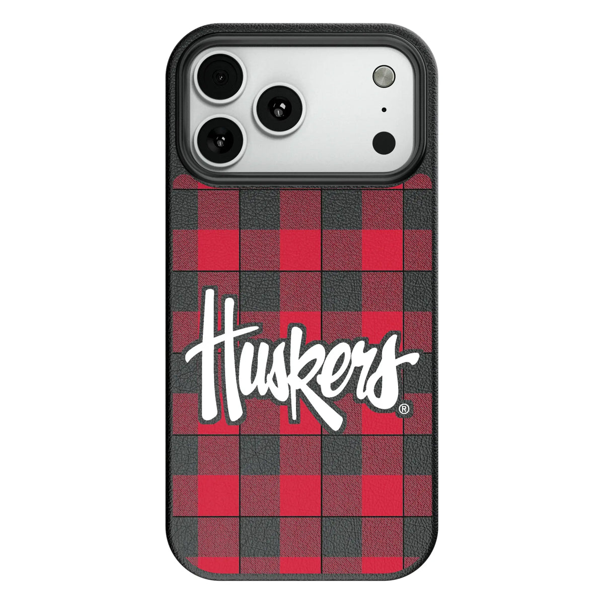 University of Nebraska Huskers Plaid MagSafe Compatible Phone Case for Apple iPhone