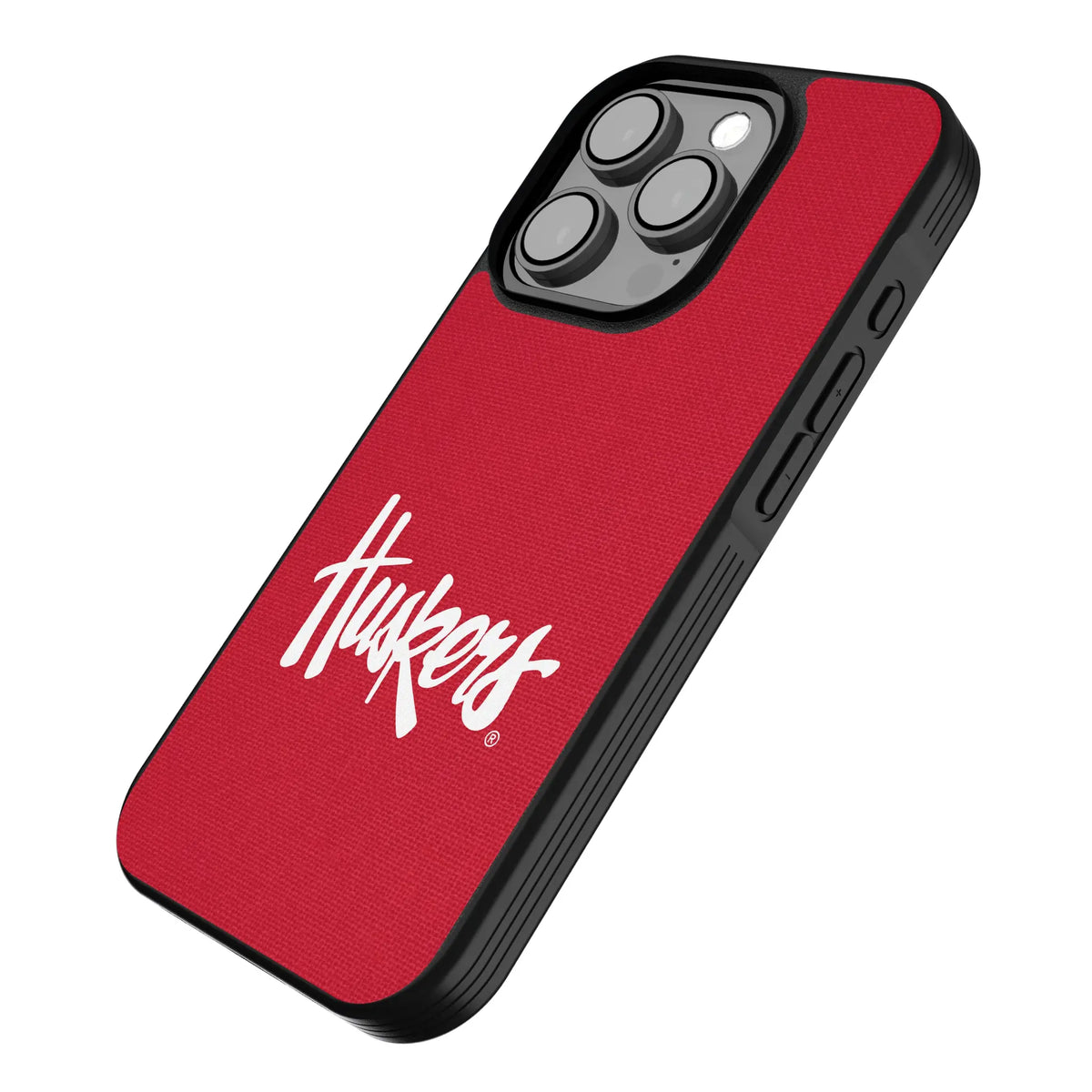 University of Nebraska Huskers Solid iPhone Bump Phone Case for Apple iPhone - Isometric View