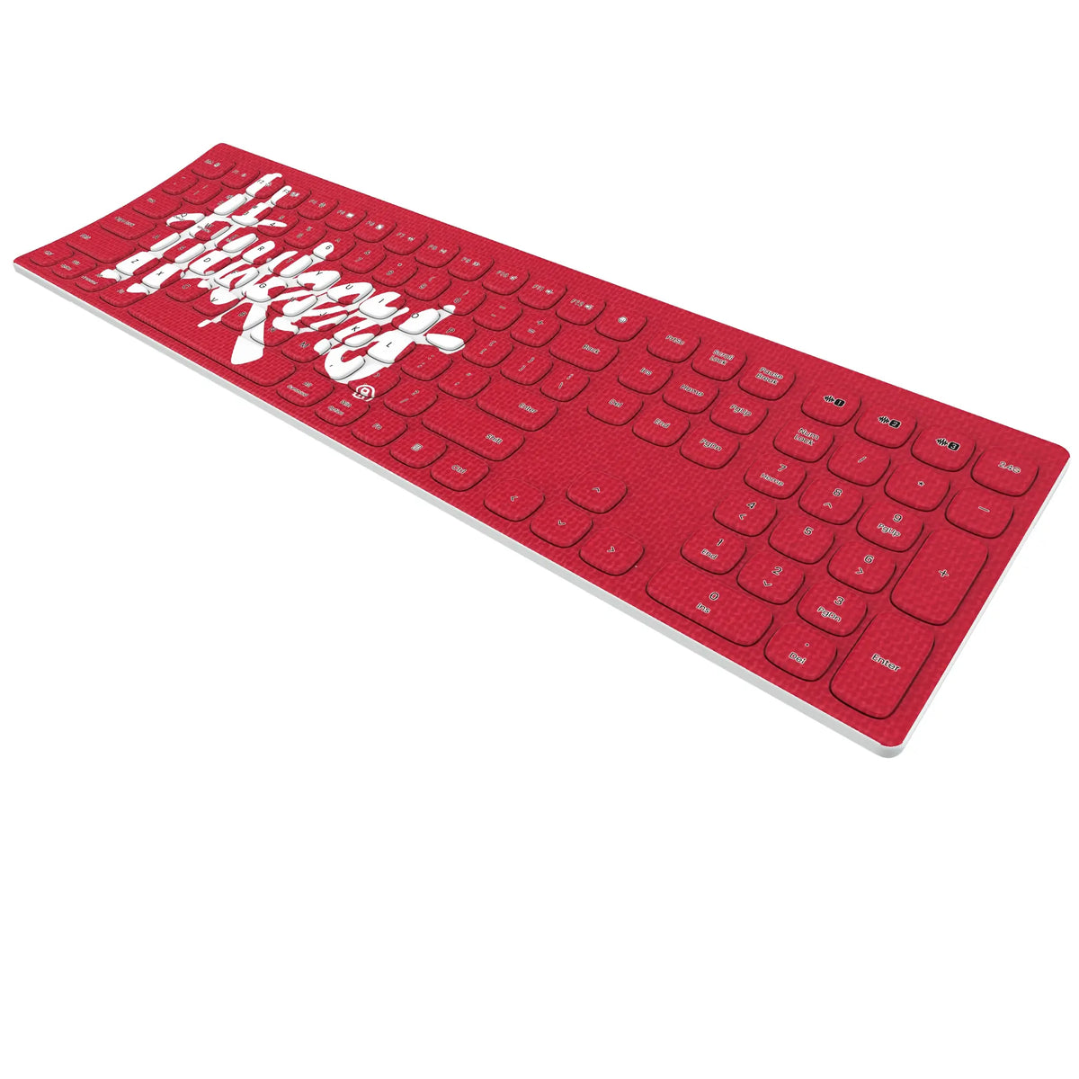 University of Nebraska Huskers Solid KKB605 Curved Wireless Keyboard - Isometric View