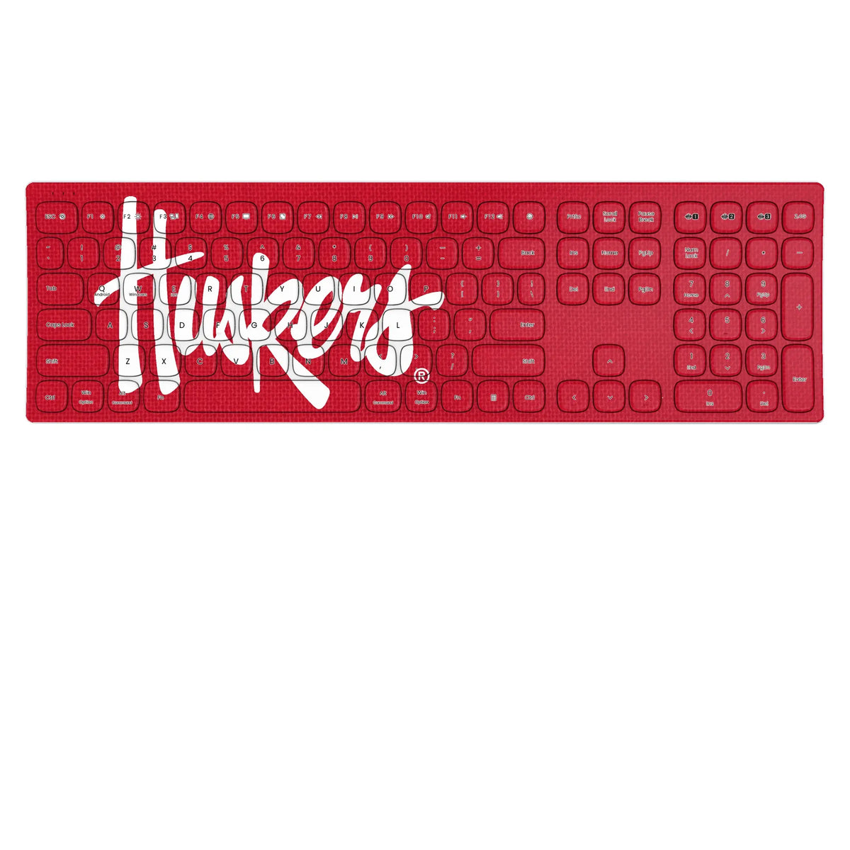University of Nebraska Huskers Solid KKB605 Curved Wireless Keyboard