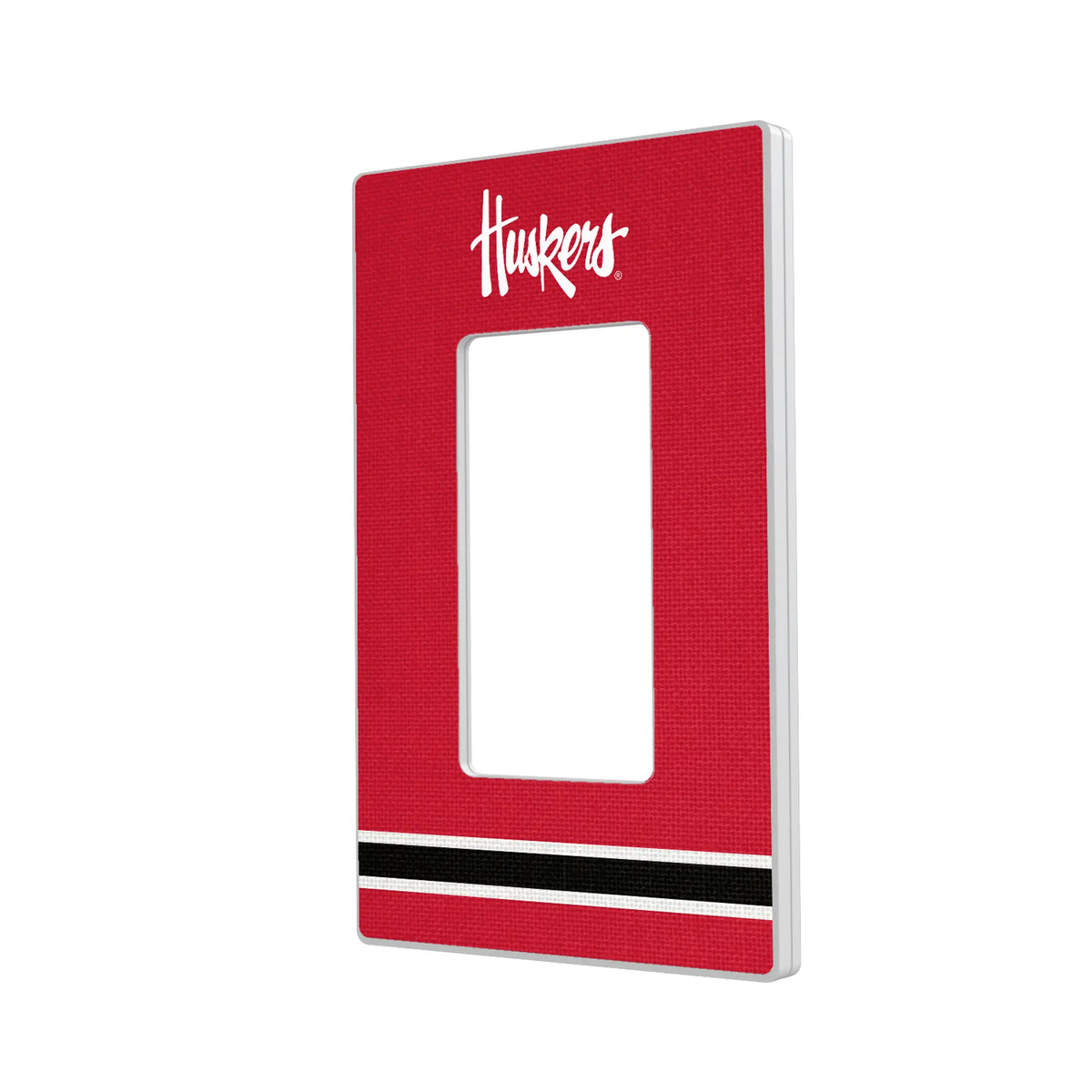 University of Nebraska Huskers Stripe Hidden-Screw Light Switch Plate#Style_Single Rocker