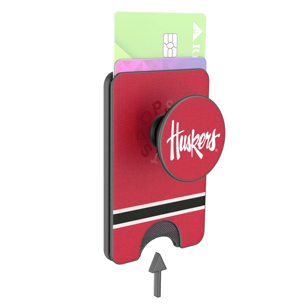 University of Nebraska Huskers Stripe Popsockets Wallet Magnetic - Detail
