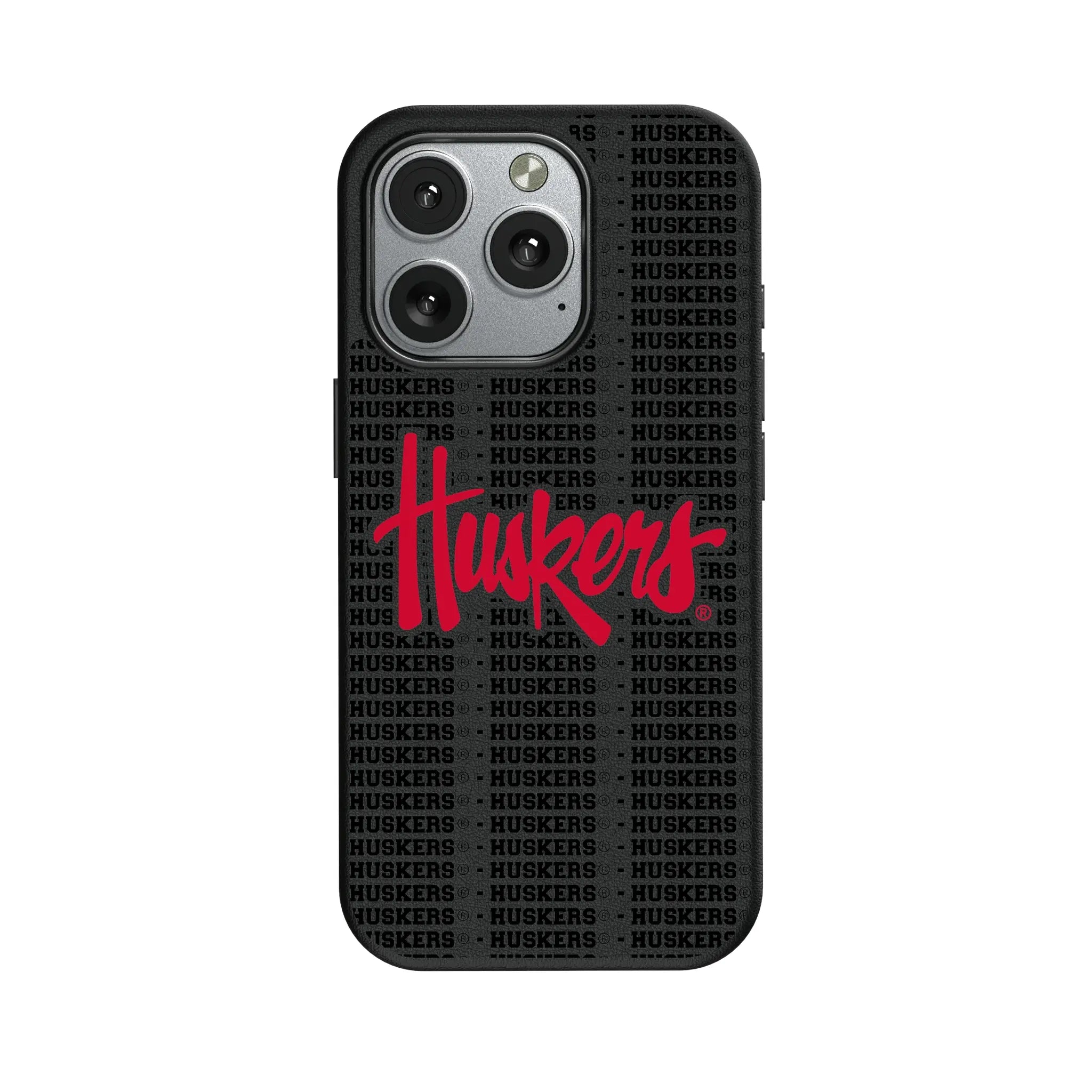 University of Nebraska Huskers Text Backdrop iPhone MagSafe Compatible Phone Case for Apple iPhone