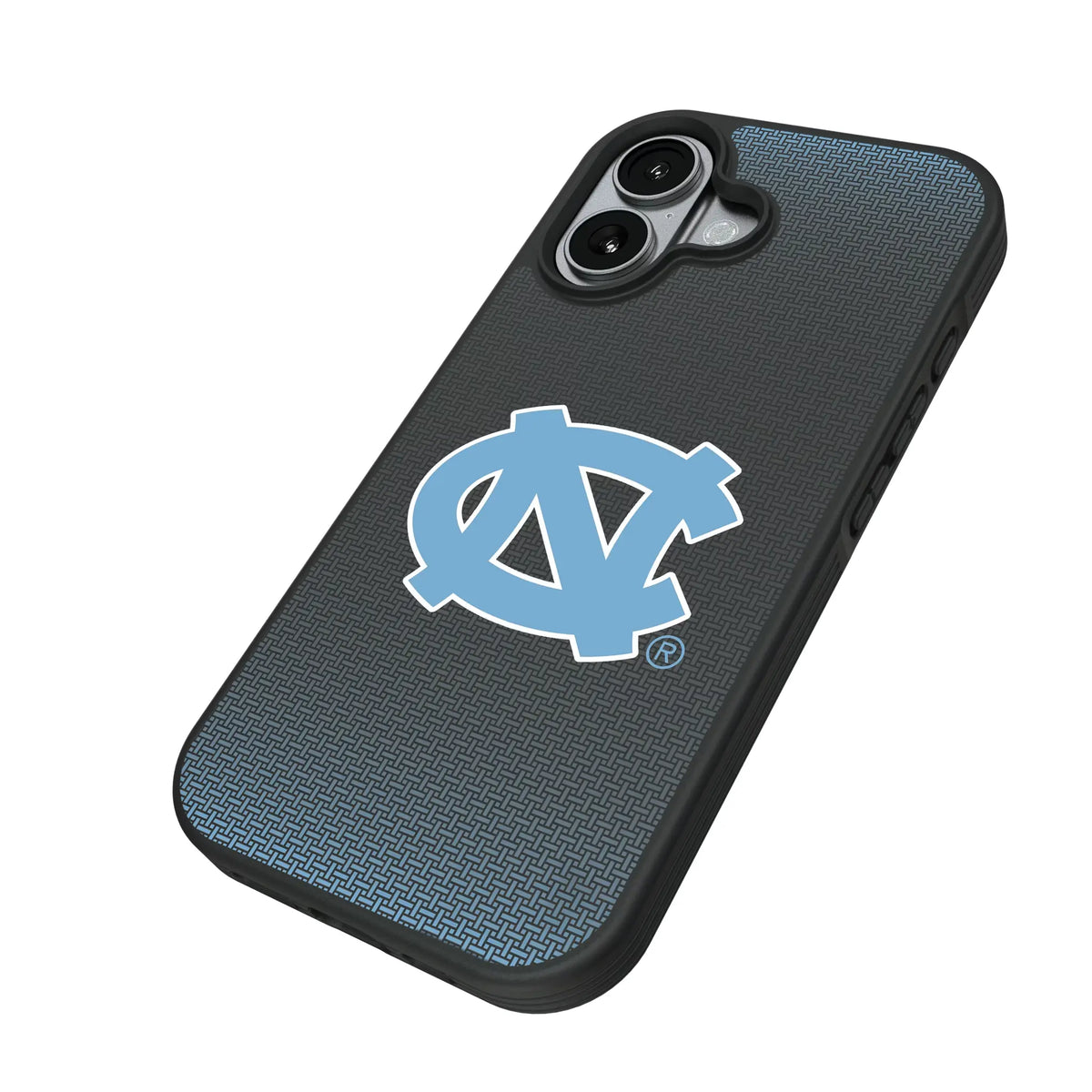 University of North Carolina Tar Heels Linen iPhone Bump Phone Case for Apple iPhone - Isometric View#Device_iPhone 17